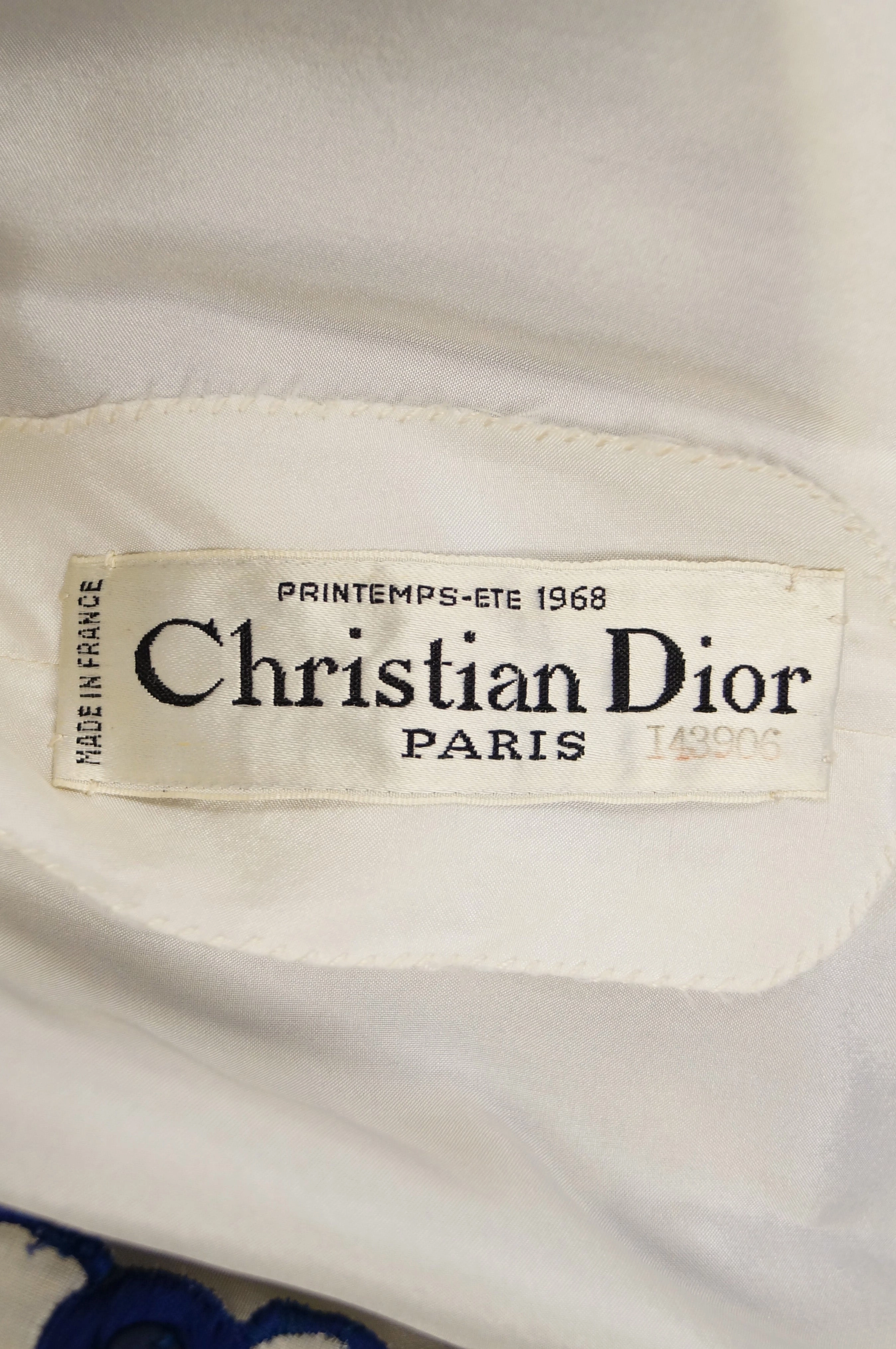 1968 Christian Dior Haute Couture Floral Lattice Lace Mod Dress Original Design