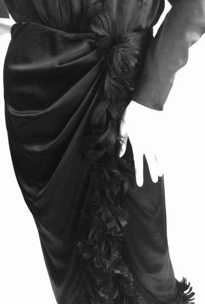 1970s Givenchy Black Silk Gown