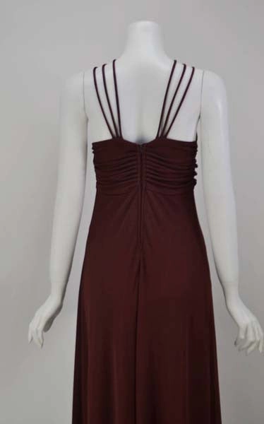 1970s Joy Stevens Criss Cross Strap Dress