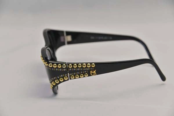 1980s Emanuelle Khanh Gold and Rhinestone Studded Sunglasses