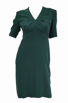 1990s Dior Haute Couture Green Silk Cocktail Dress, Numbered