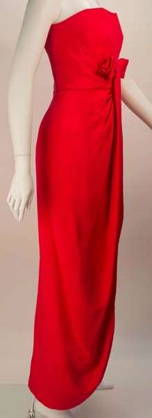 1990s Scaasi Dynamic Red Dress