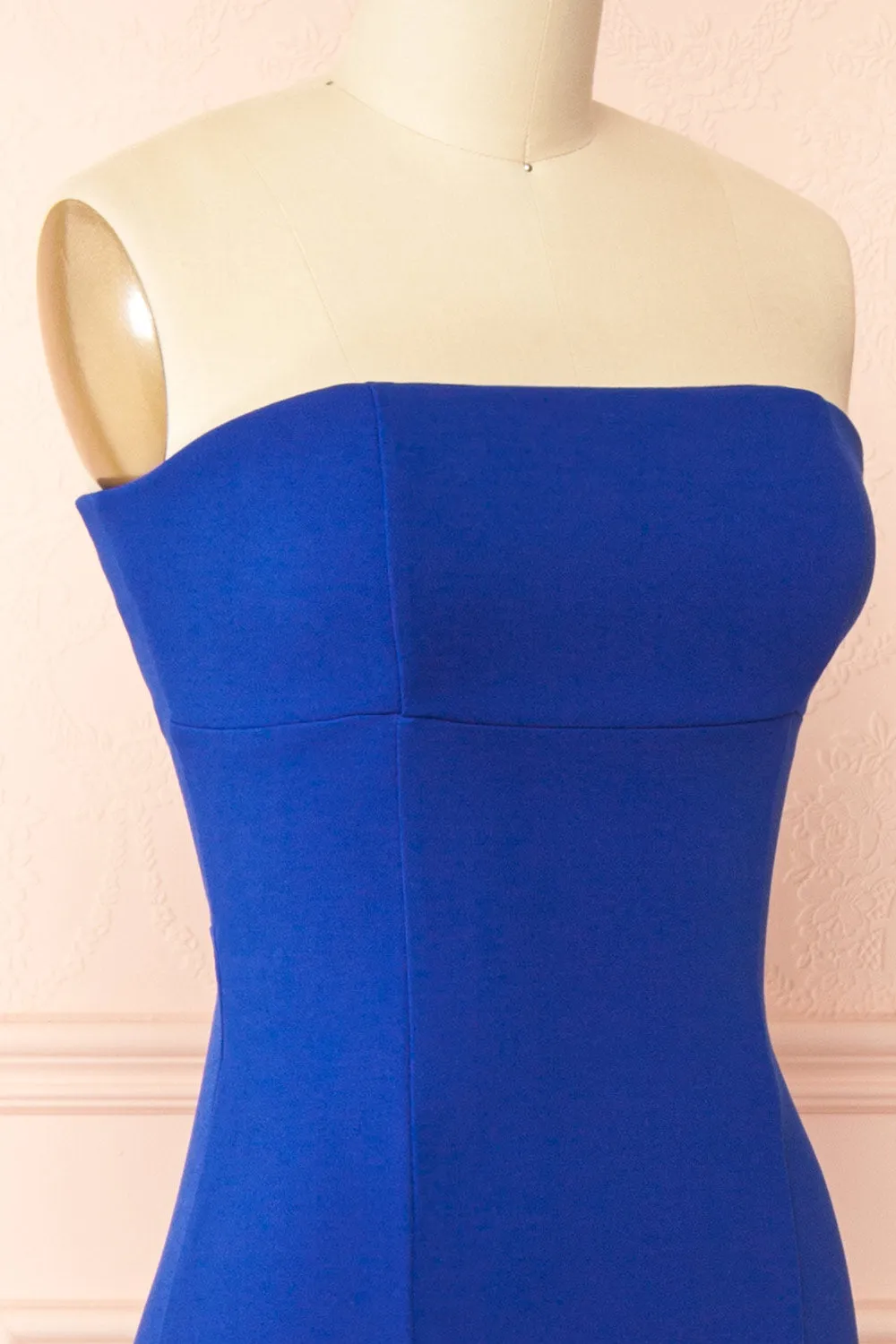 Aeji Blue | Strapless Mermaid Dress with Corset Back