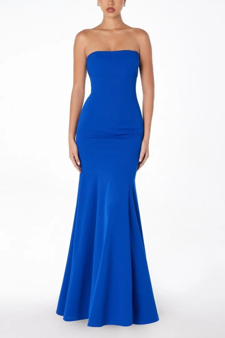 Aeji Blue | Strapless Mermaid Dress with Corset Back