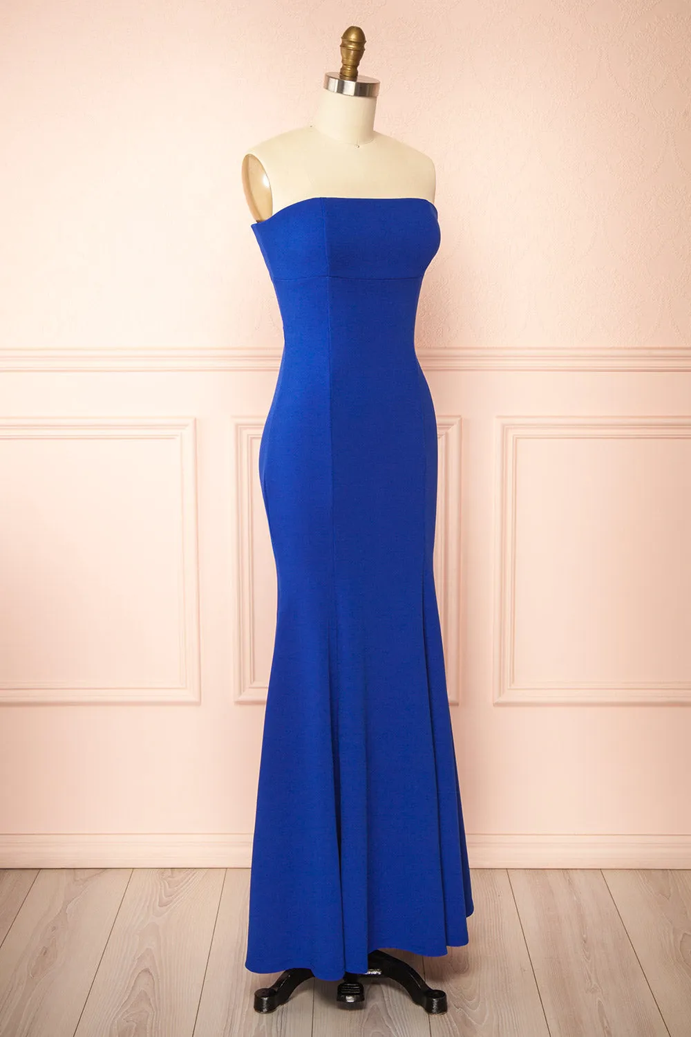 Aeji Blue | Strapless Mermaid Dress with Corset Back