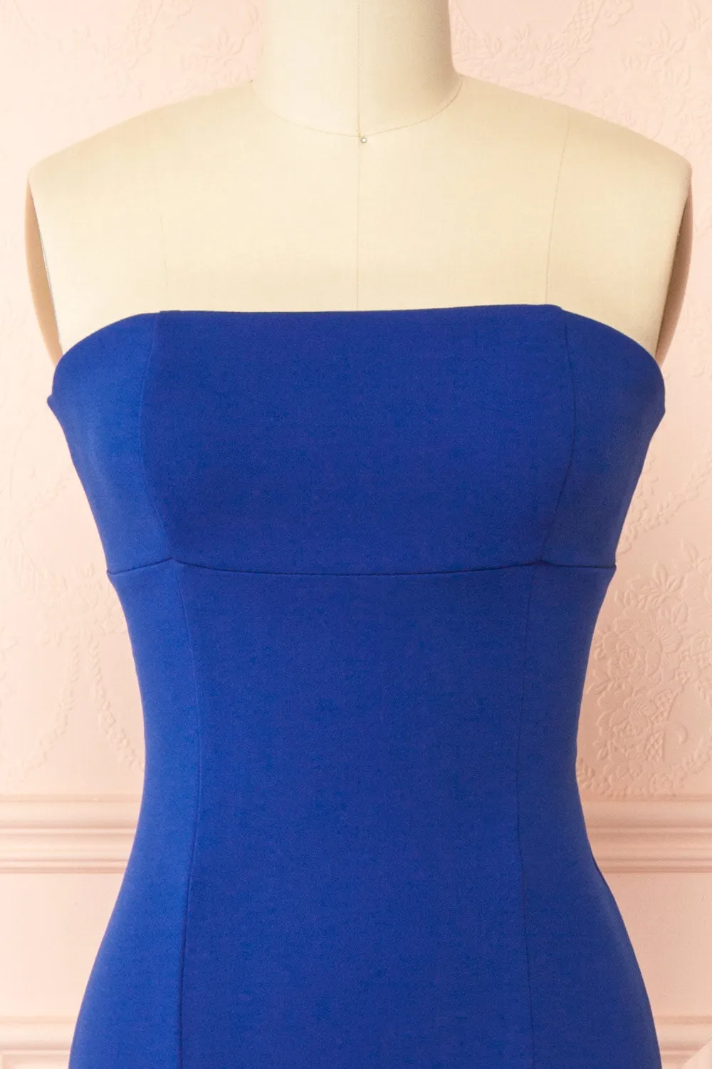 Aeji Blue | Strapless Mermaid Dress with Corset Back
