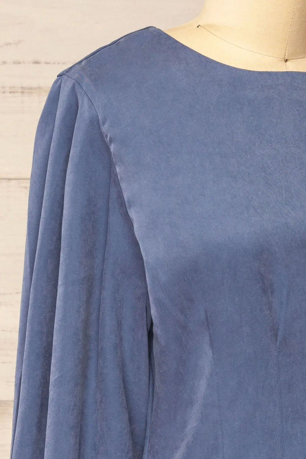 Bohrin Blue | Long-Sleeved Short Dress