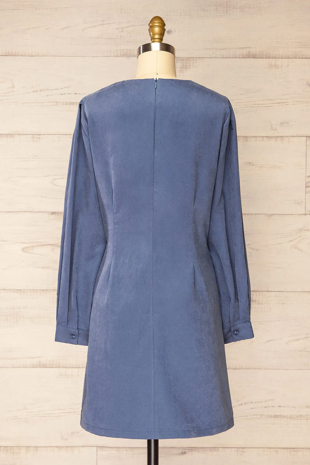 Bohrin Blue | Long-Sleeved Short Dress