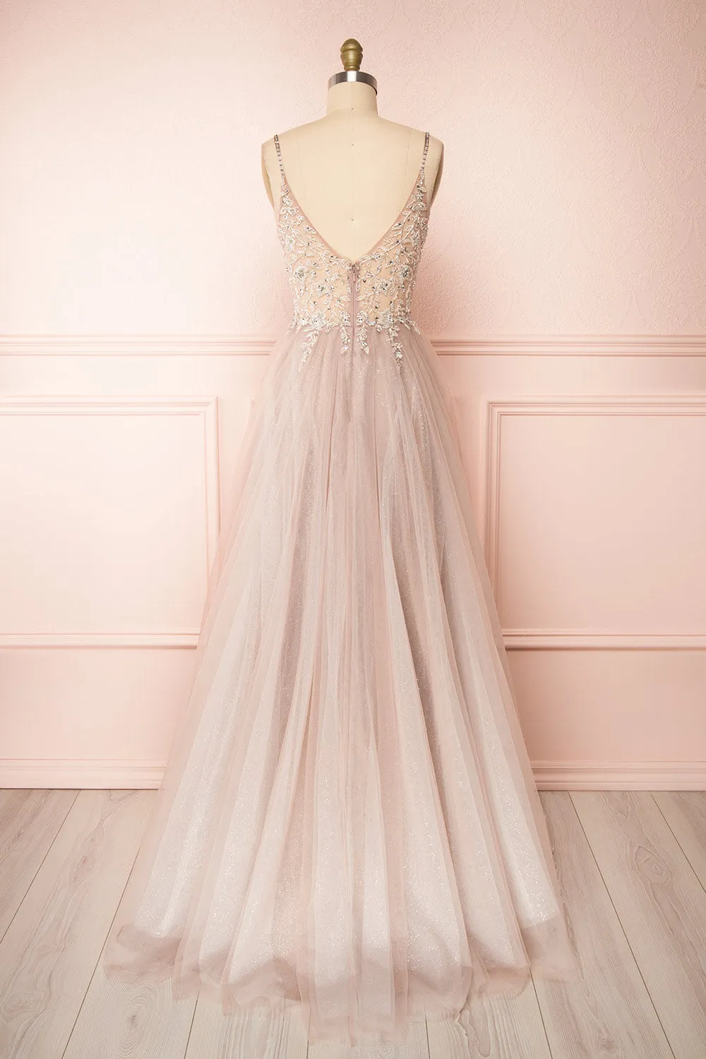 Cassia | Maxi Tulle A-Line Dress with Slit