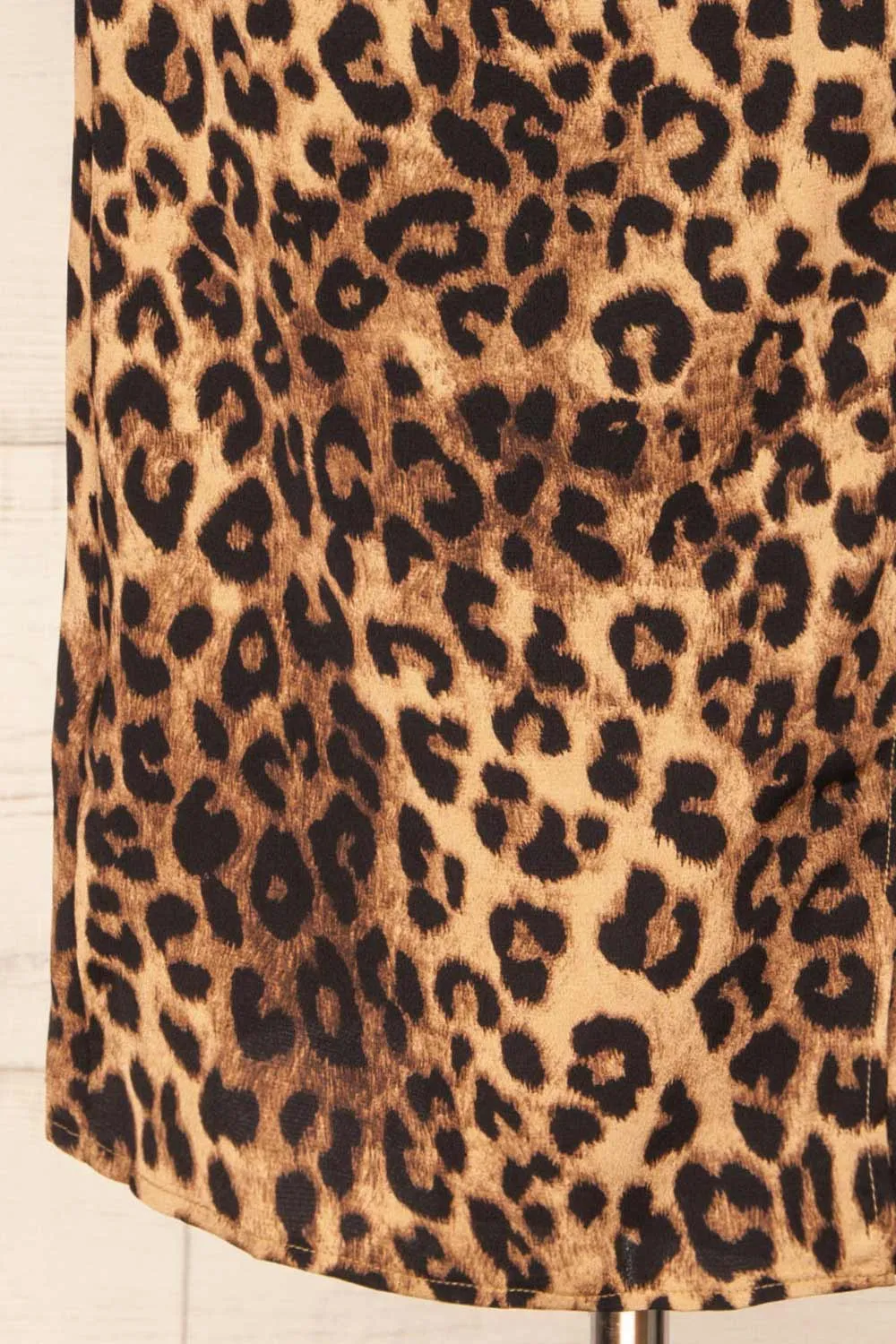 Croenen| Cowl Neck Leopard Midi Dress