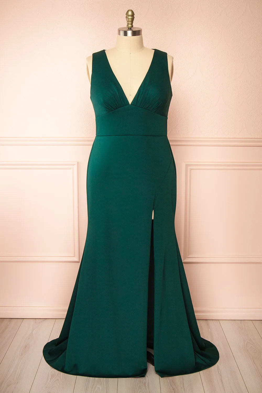 Diaz Green | Maxi Dress w/ Train