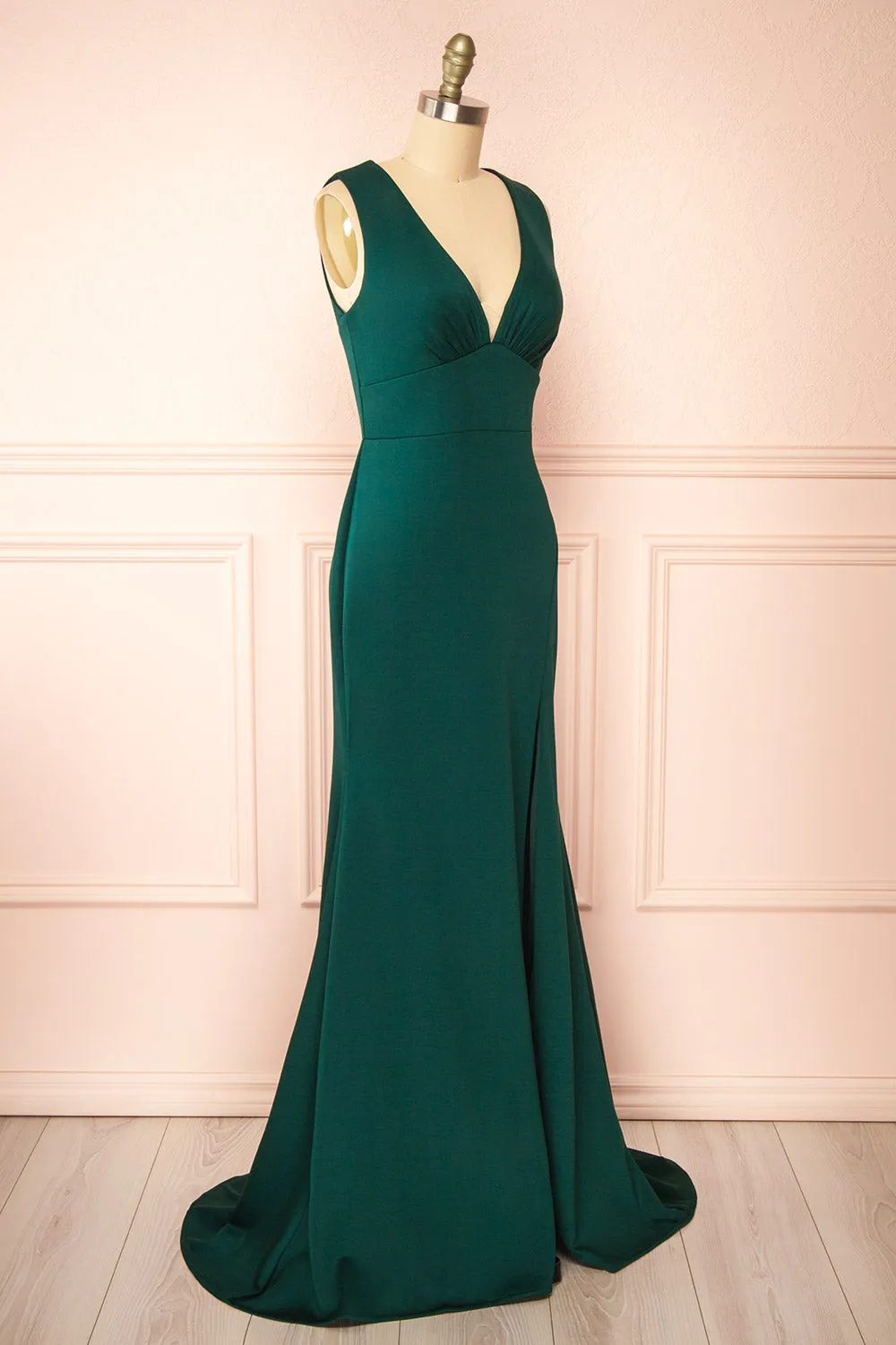Diaz Green | Maxi Dress w/ Train