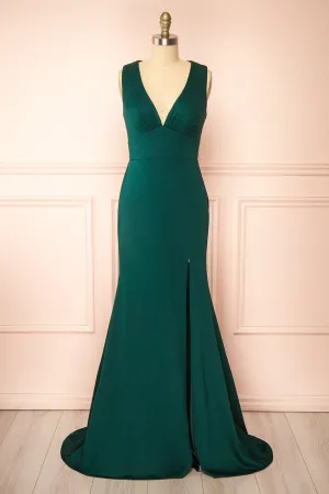 Diaz Green | Maxi Dress w/ Train