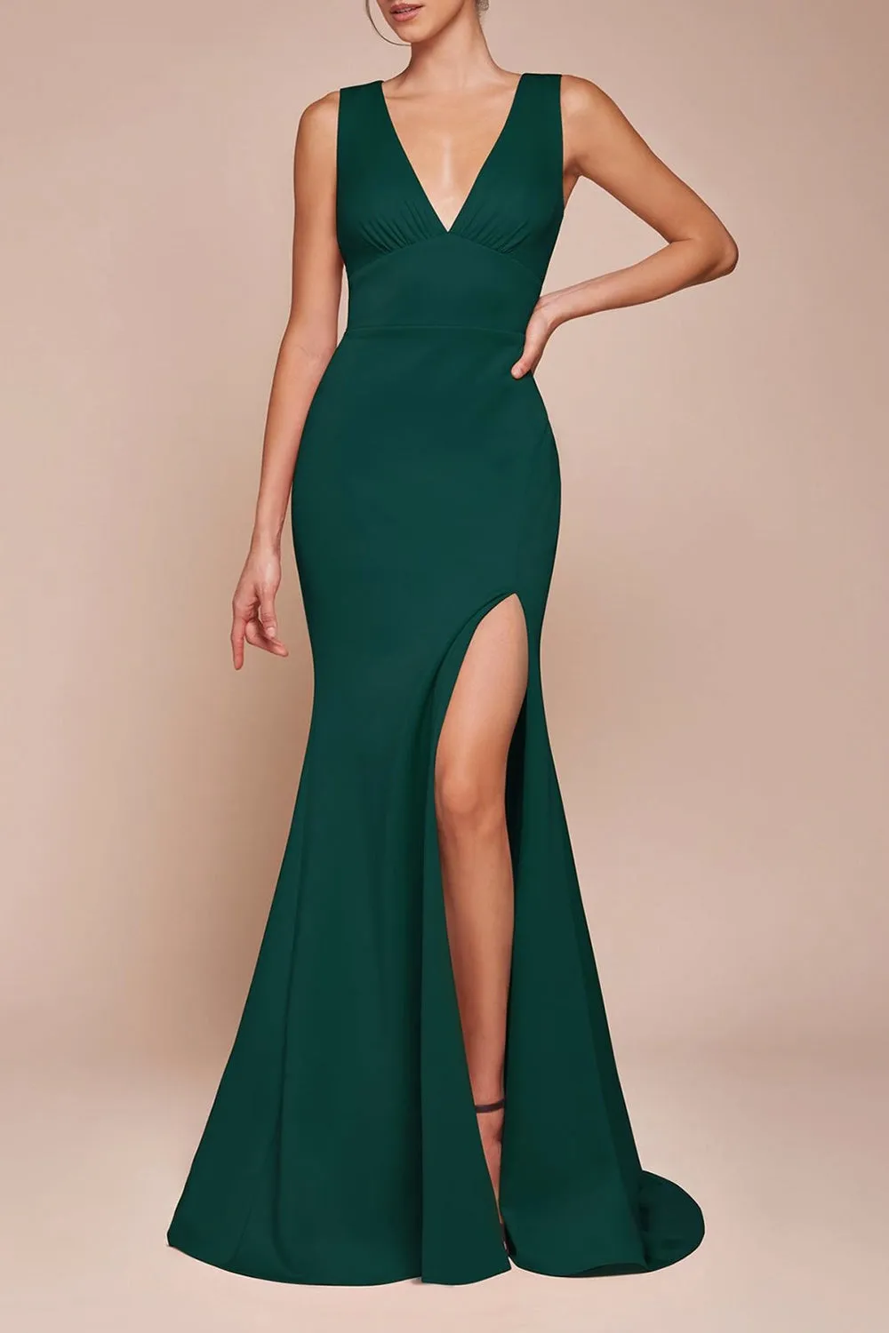 Diaz Green | Maxi Dress w/ Train