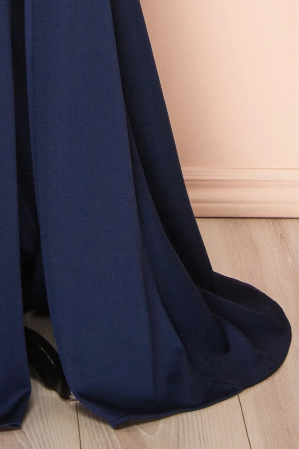 Diaz Navy | Maxi Dress w/ Train