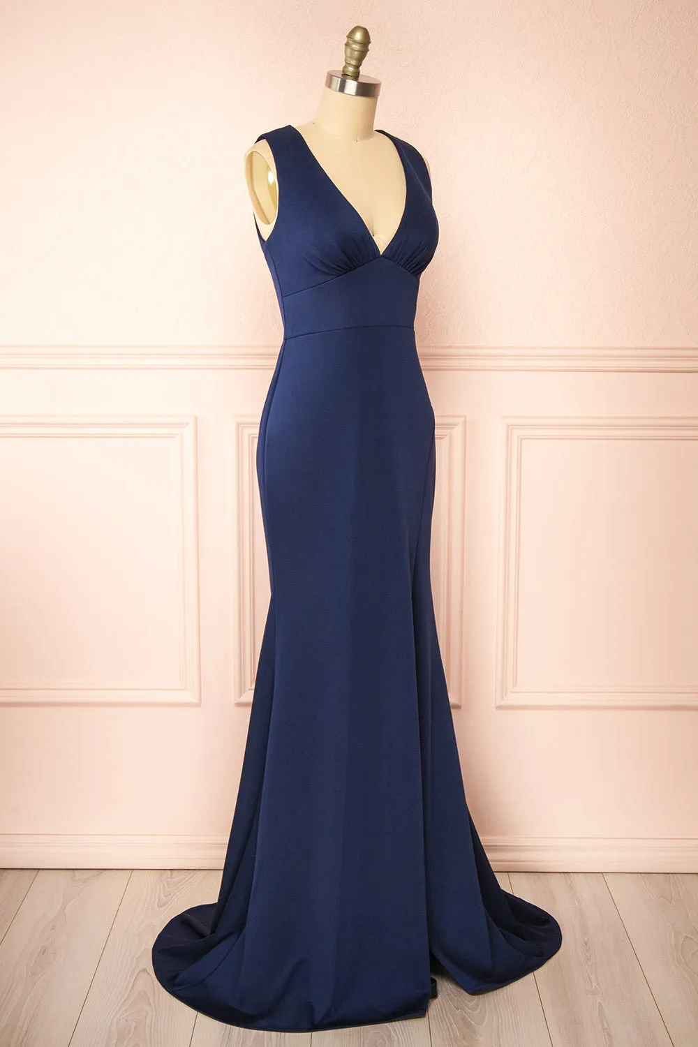 Diaz Navy | Maxi Dress w/ Train