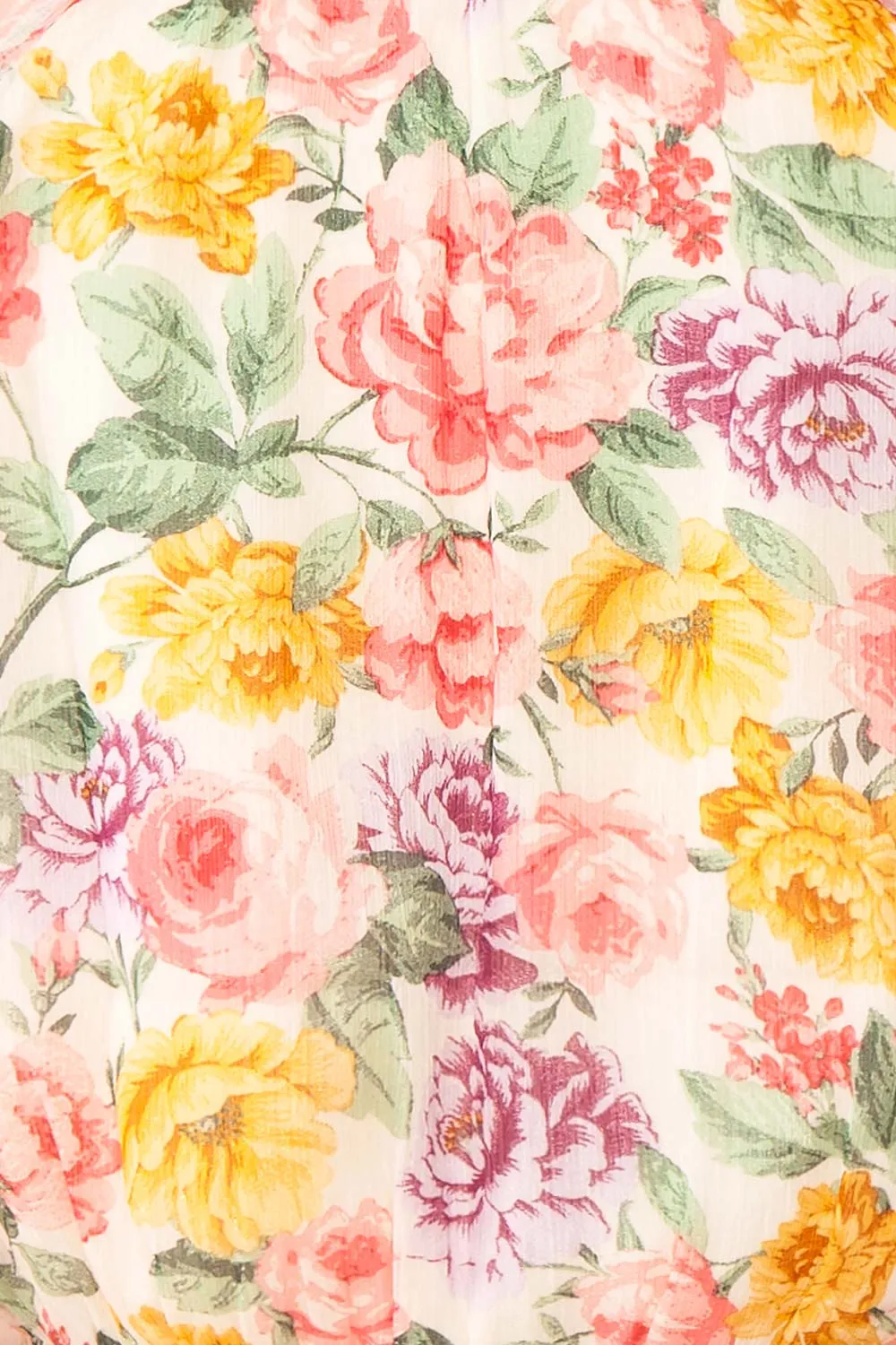 Echa | Colourful Short Floral Dress w/ Long Sleeves