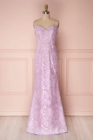 Edilma | Lilac Embroidered Gown