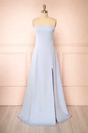 Estella Blue | Maxi A-line Dress w/ Slit
