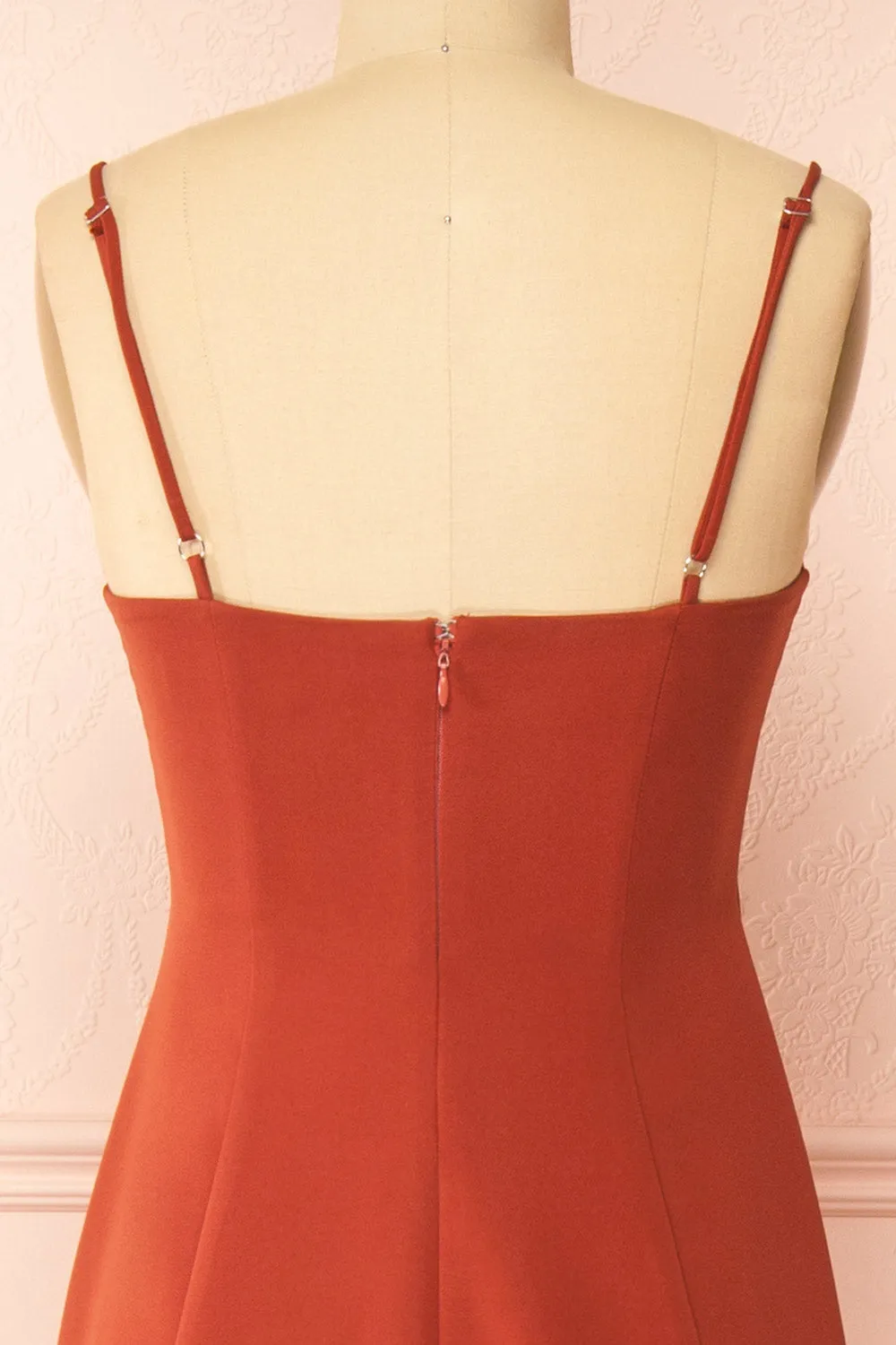 Estella Rust | Maxi A-line Dress w/ Slit