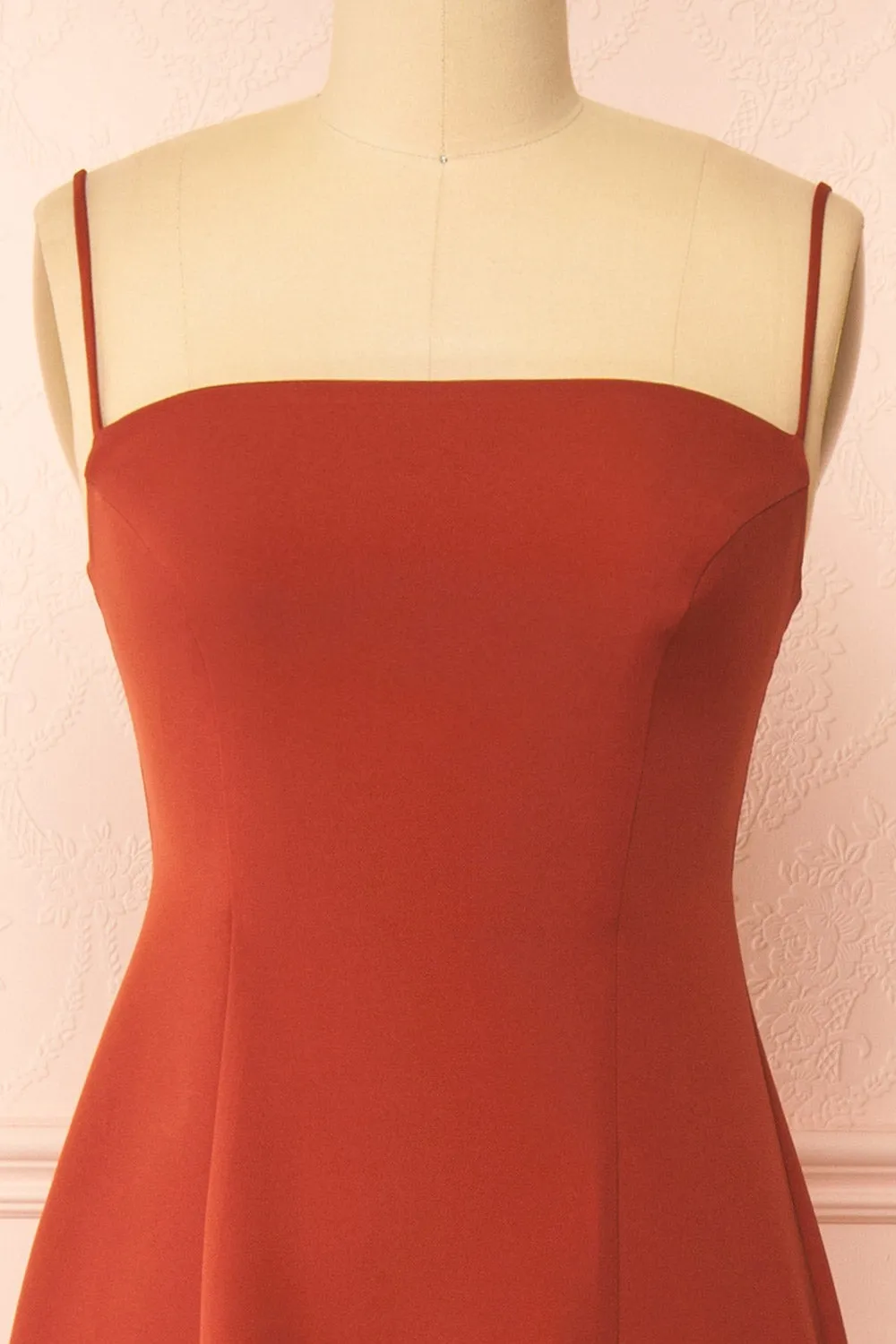 Estella Rust | Maxi A-line Dress w/ Slit