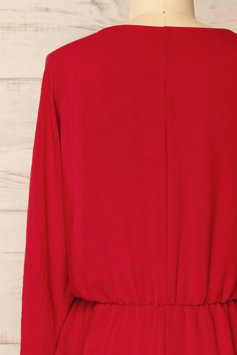 Hermanas Red | Short A-line Dress w/ Long Sleeves