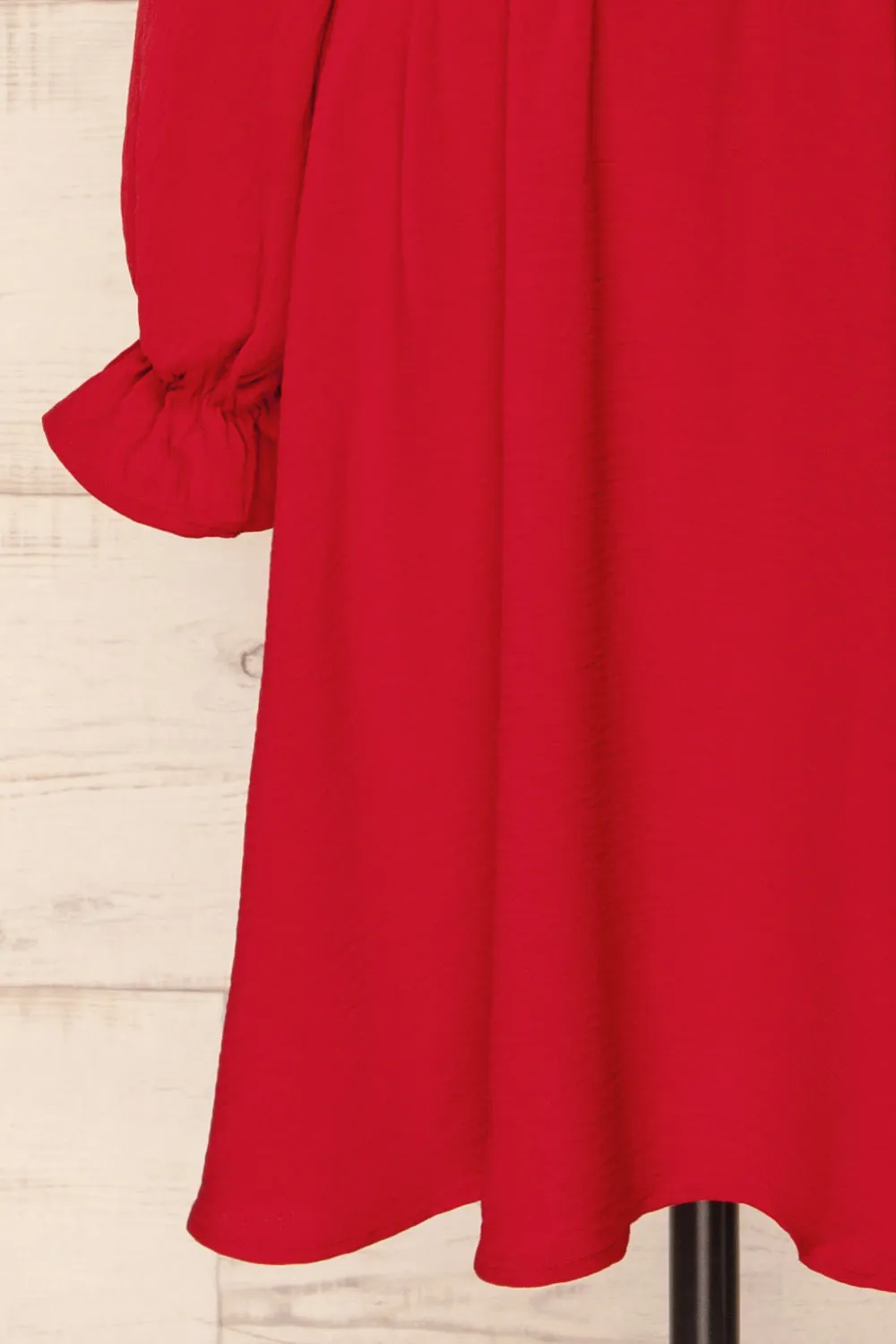 Hermanas Red | Short A-line Dress w/ Long Sleeves