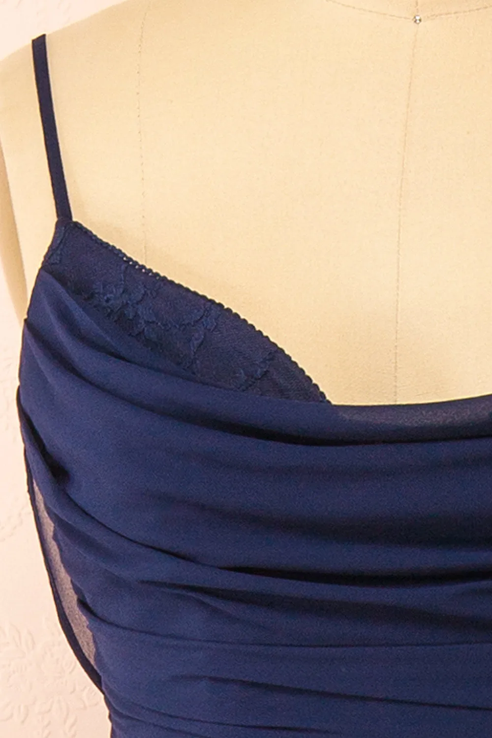 Kieran Navy | A-Line Maxi Dress w/ Lace