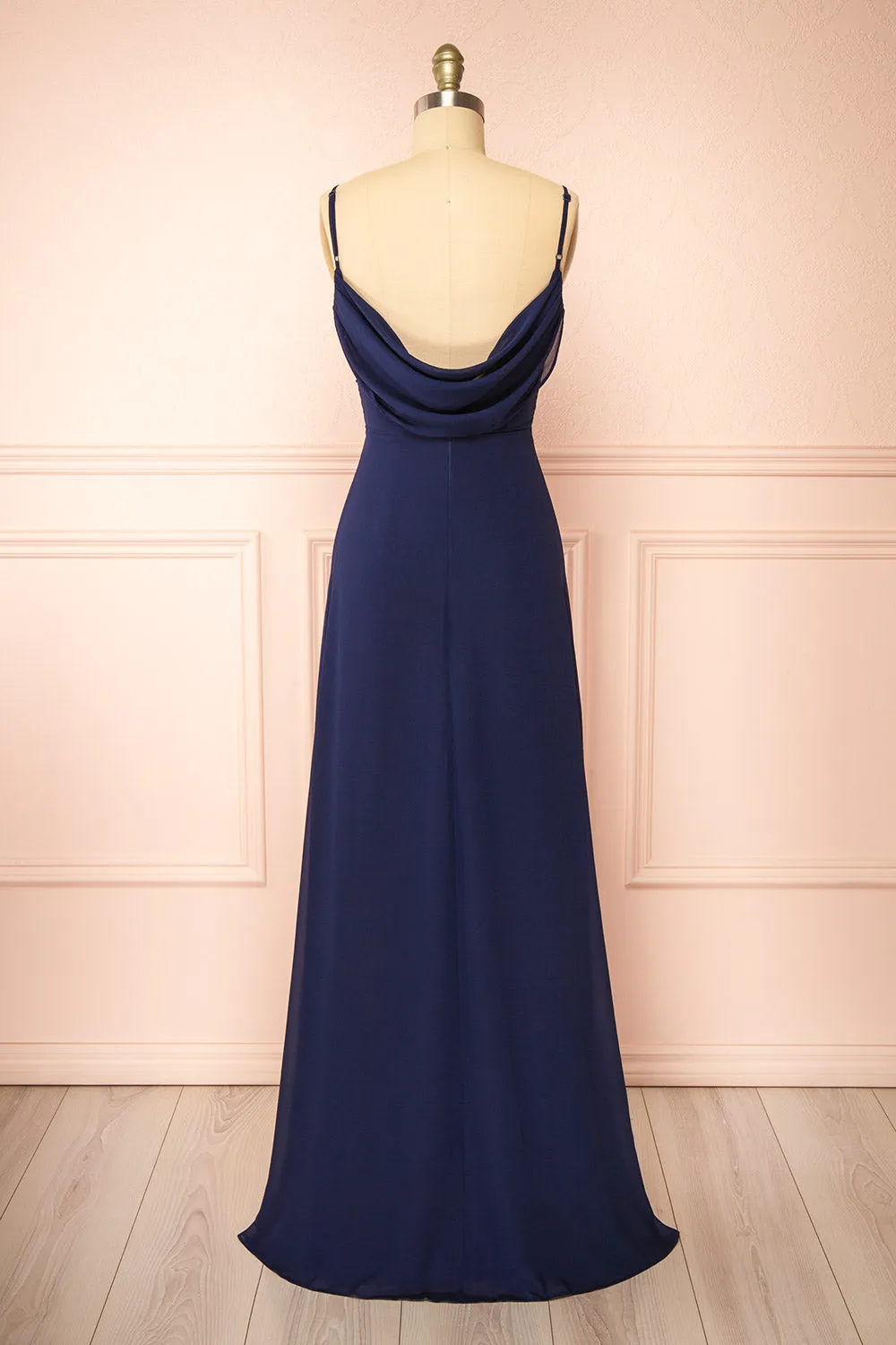 Kieran Navy | A-Line Maxi Dress w/ Lace