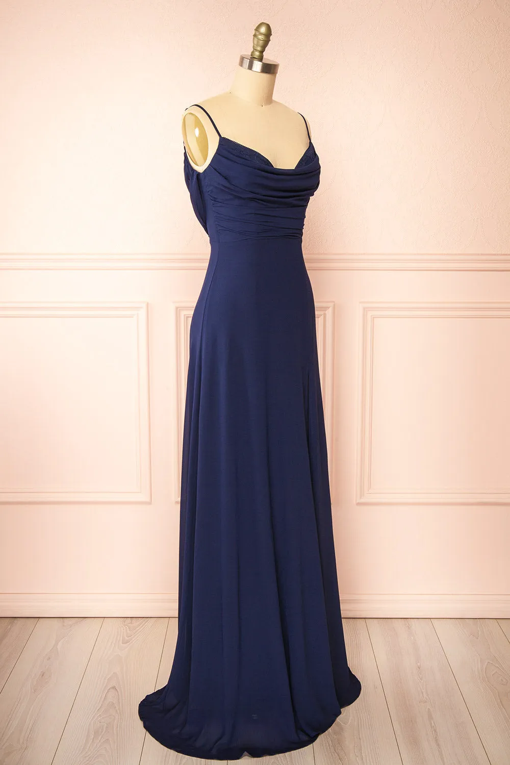 Kieran Navy | A-Line Maxi Dress w/ Lace