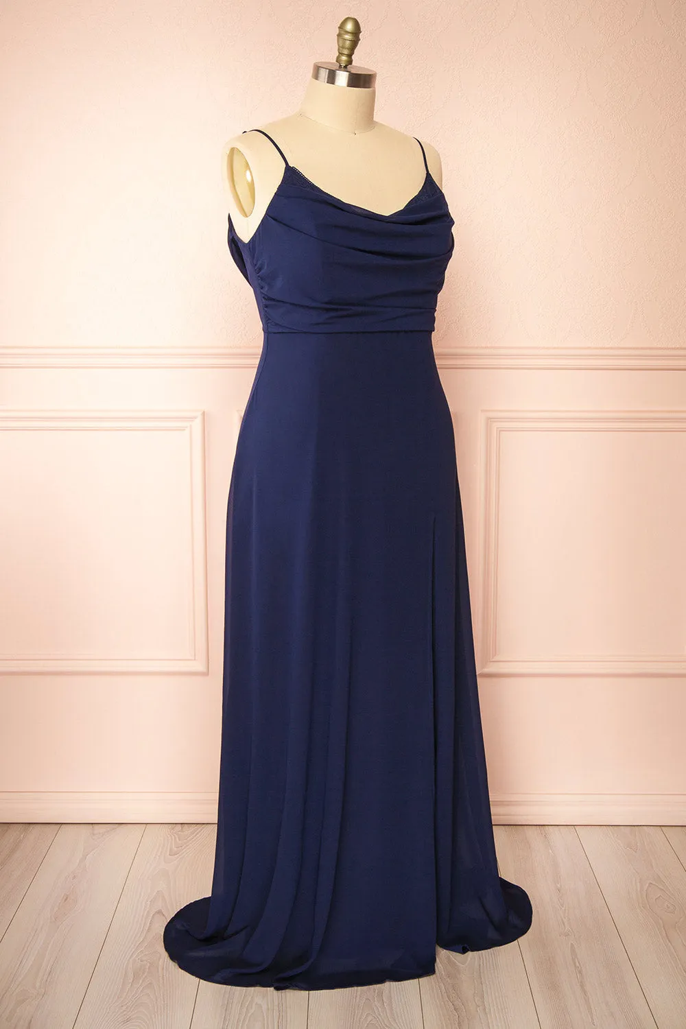 Kieran Navy | A-Line Maxi Dress w/ Lace