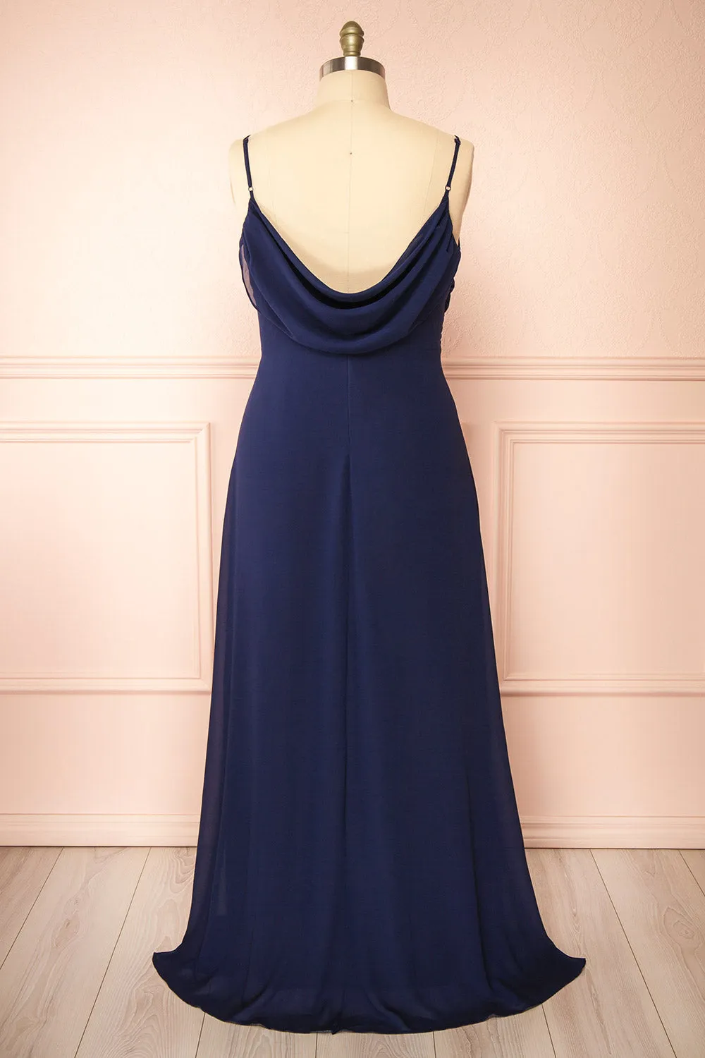 Kieran Navy | A-Line Maxi Dress w/ Lace