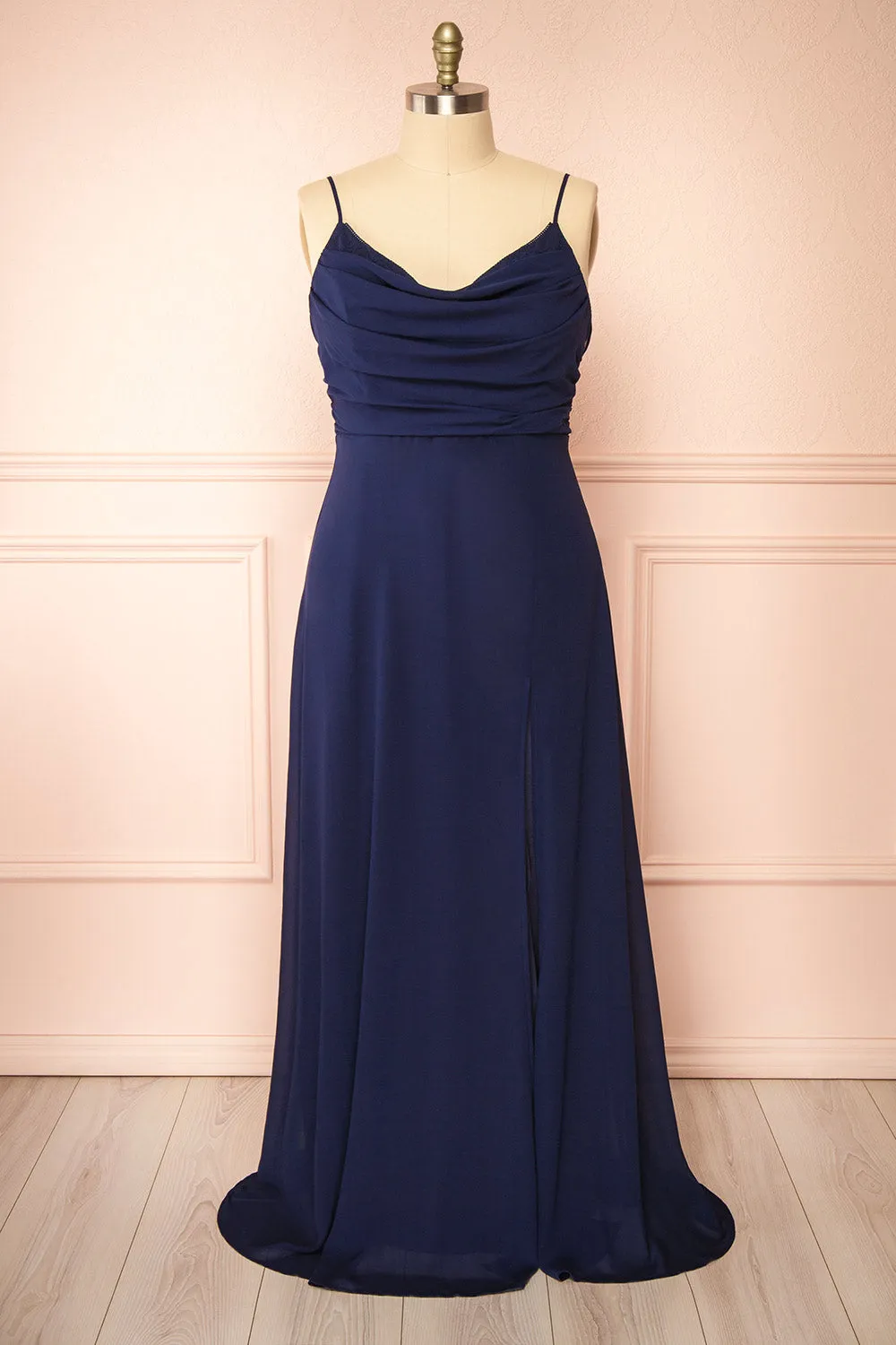 Kieran Navy | A-Line Maxi Dress w/ Lace