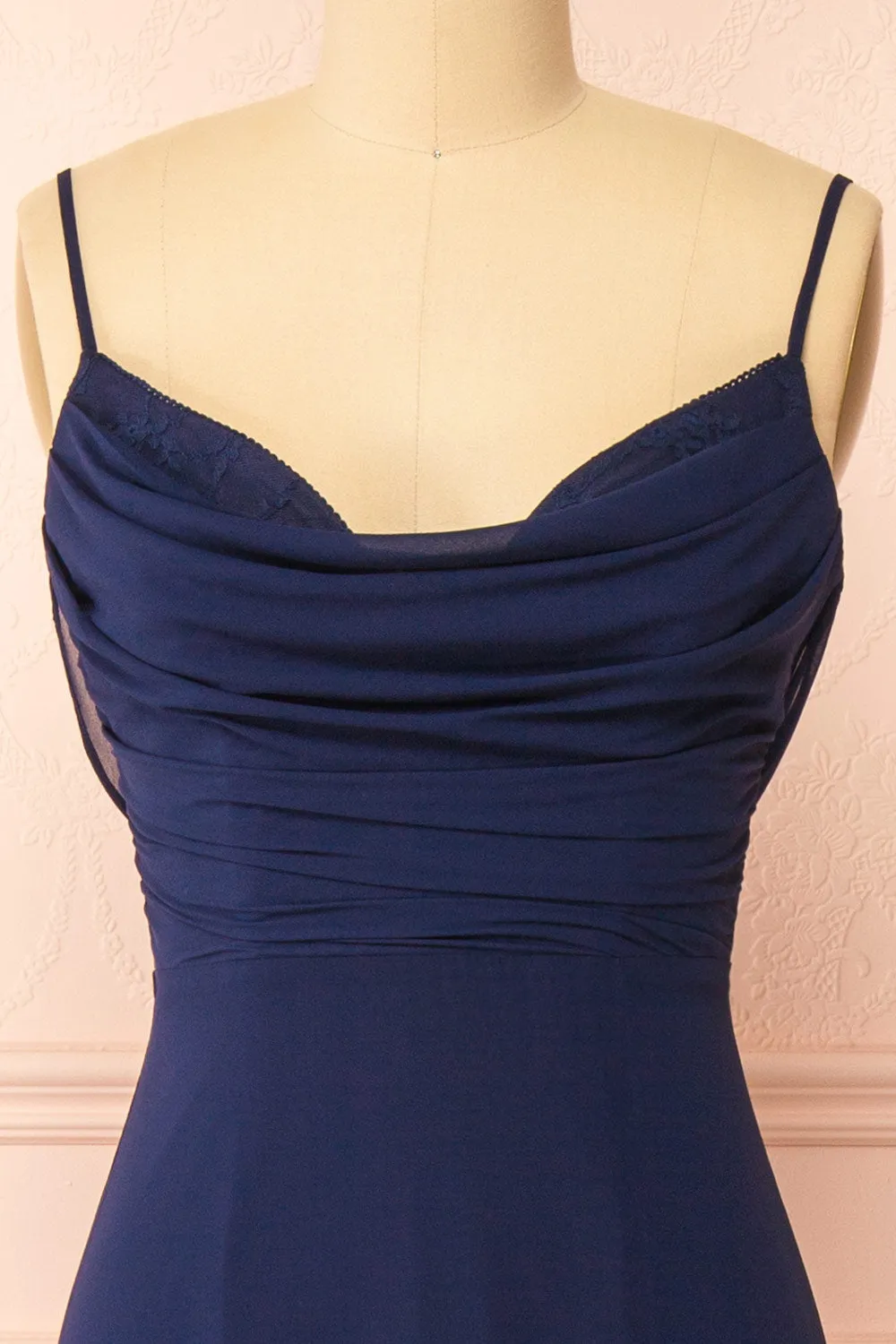 Kieran Navy | A-Line Maxi Dress w/ Lace