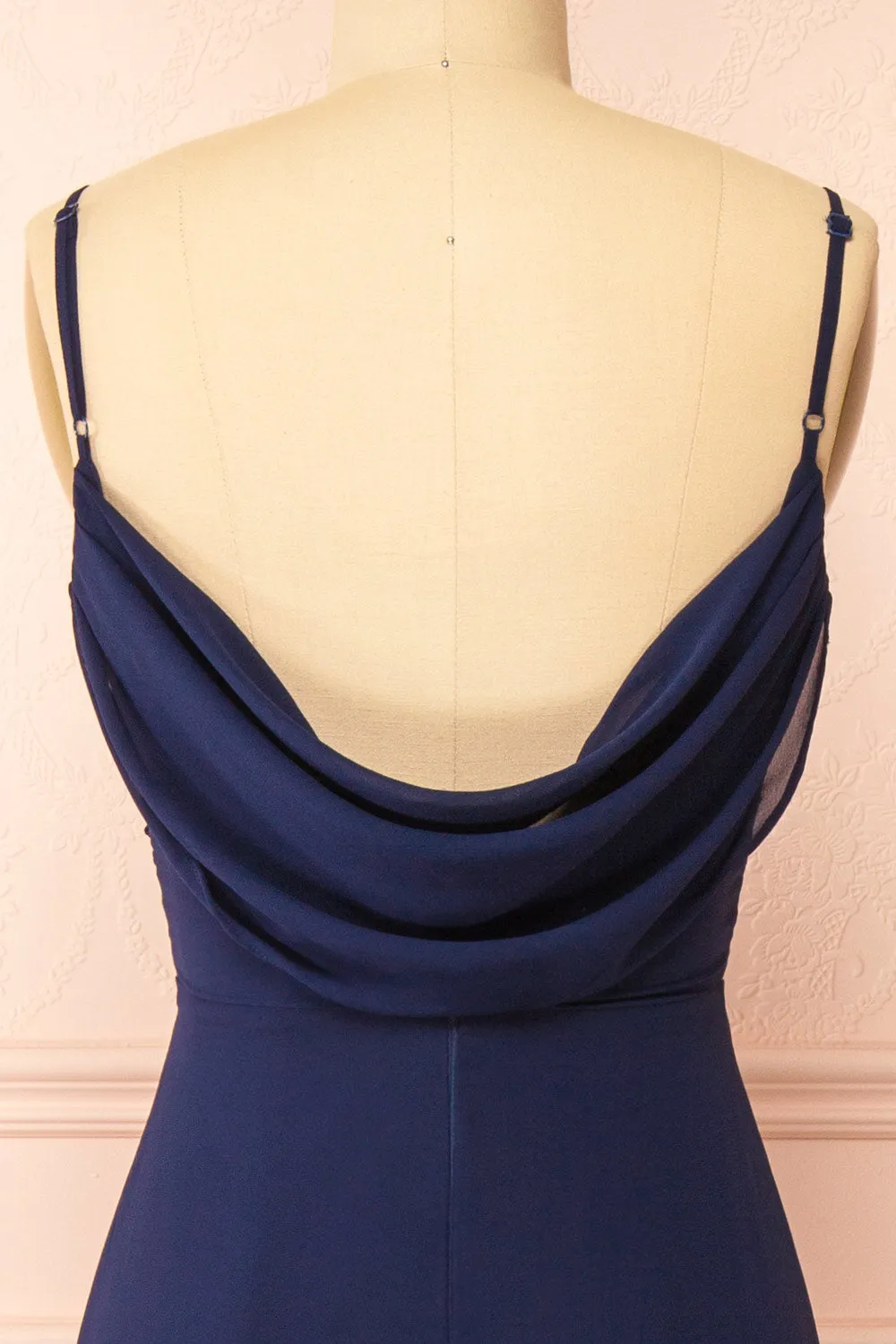 Kieran Navy | A-Line Maxi Dress w/ Lace