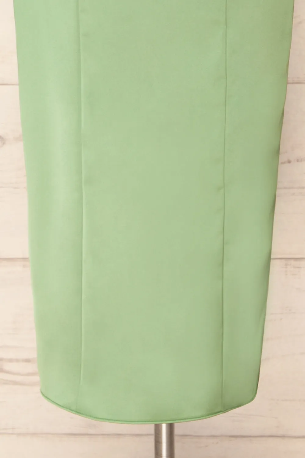 Korina Sage | Fitted Satin Midi Dress