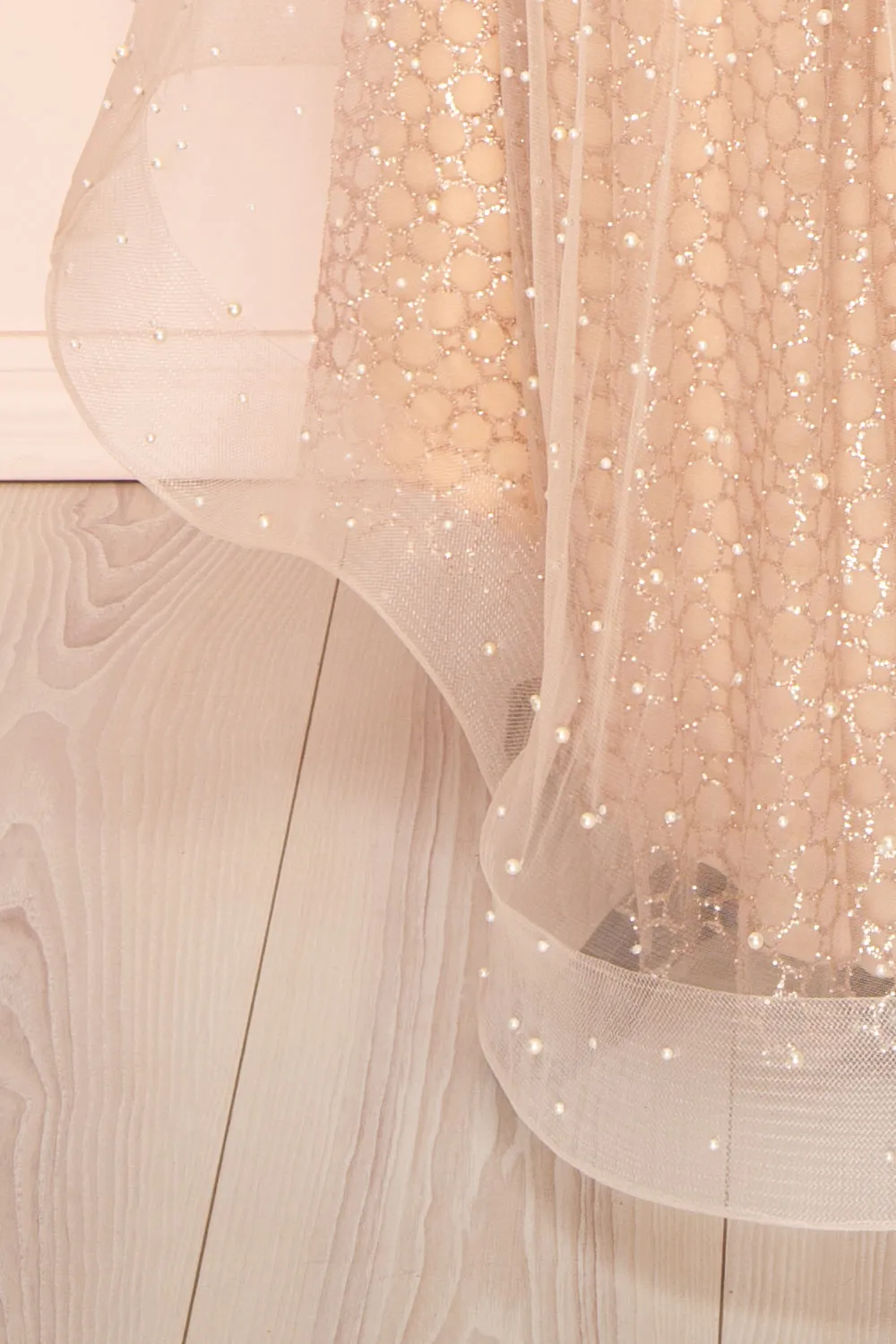 Laelia | Long Sleeve Beaded High-Low Midi Dress