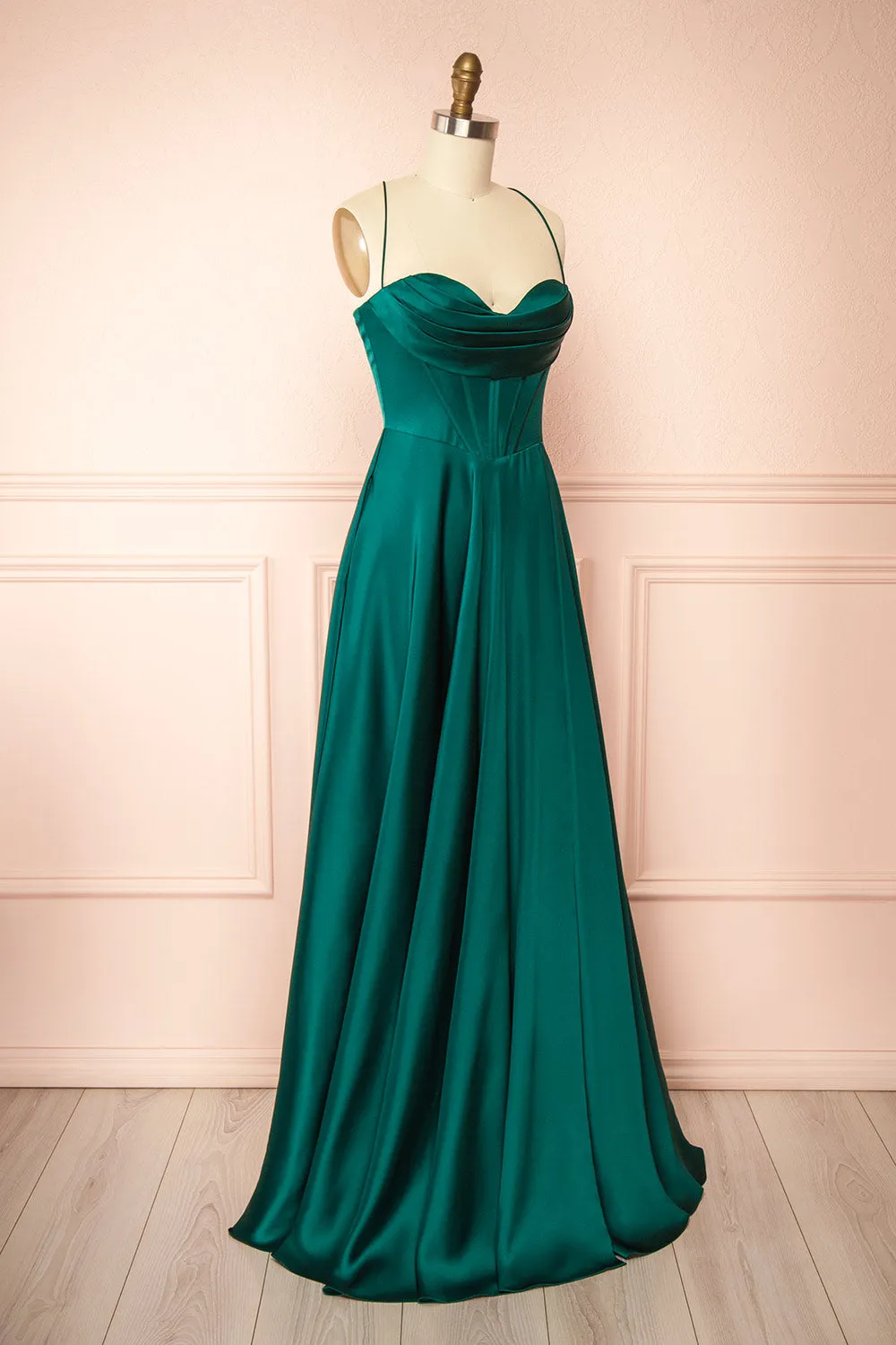 Misha Green | Corset Cowl Neck Maxi Dress