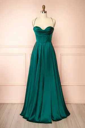 Misha Green | Corset Cowl Neck Maxi Dress