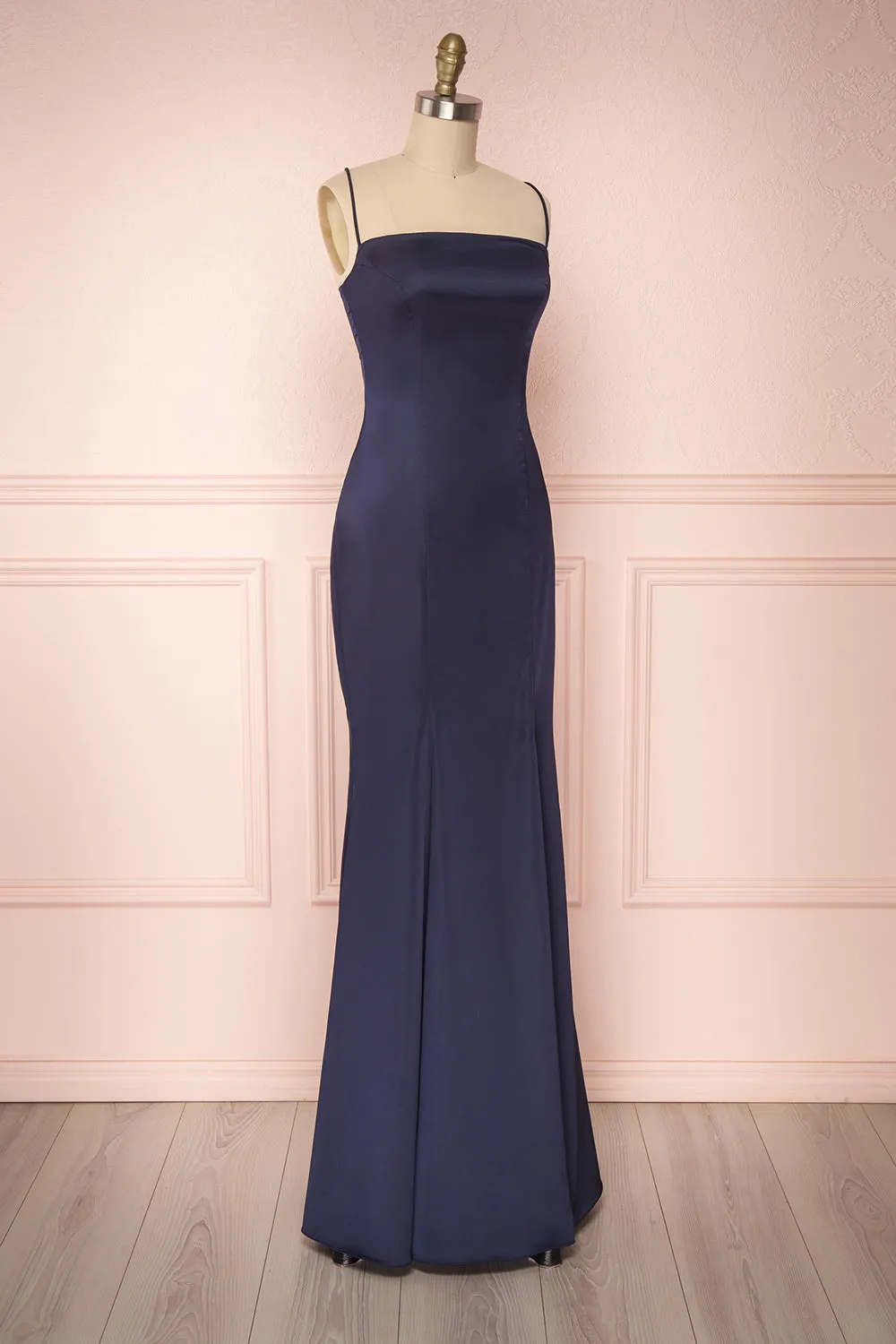 Naomie Navy | Silky Mermaid Gown
