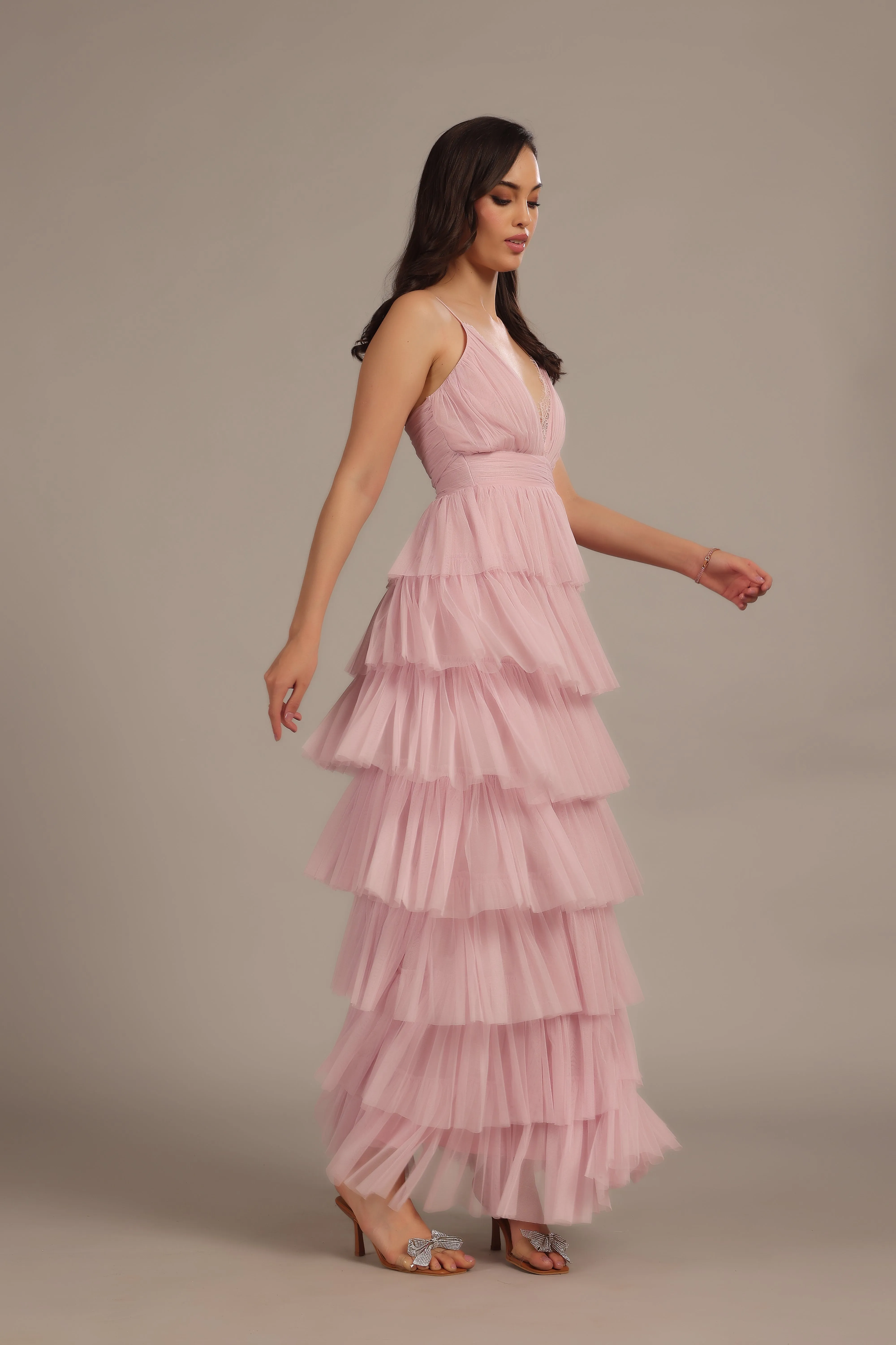 Oakley Maxi Dress in Powder Pink