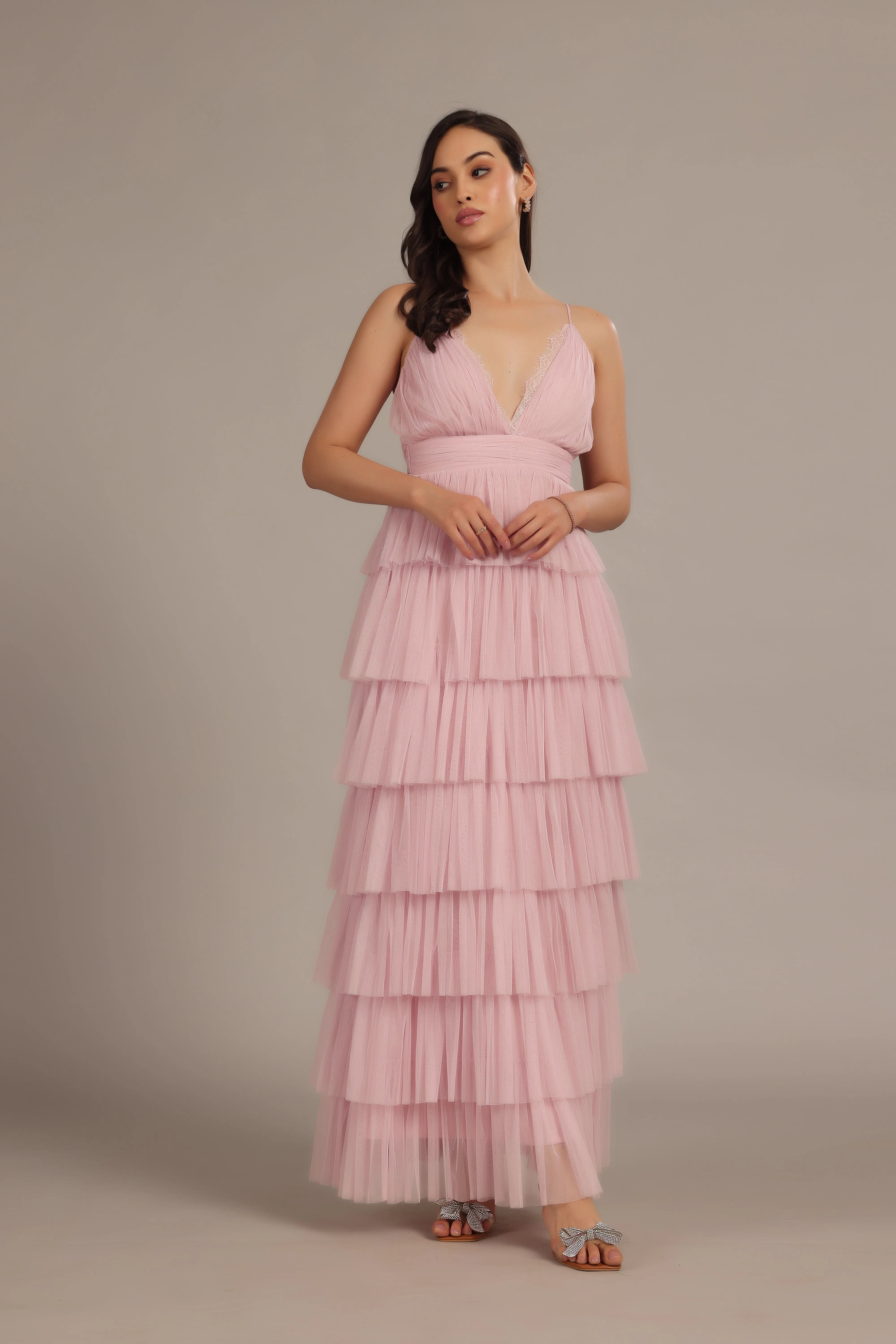 Oakley Maxi Dress in Powder Pink