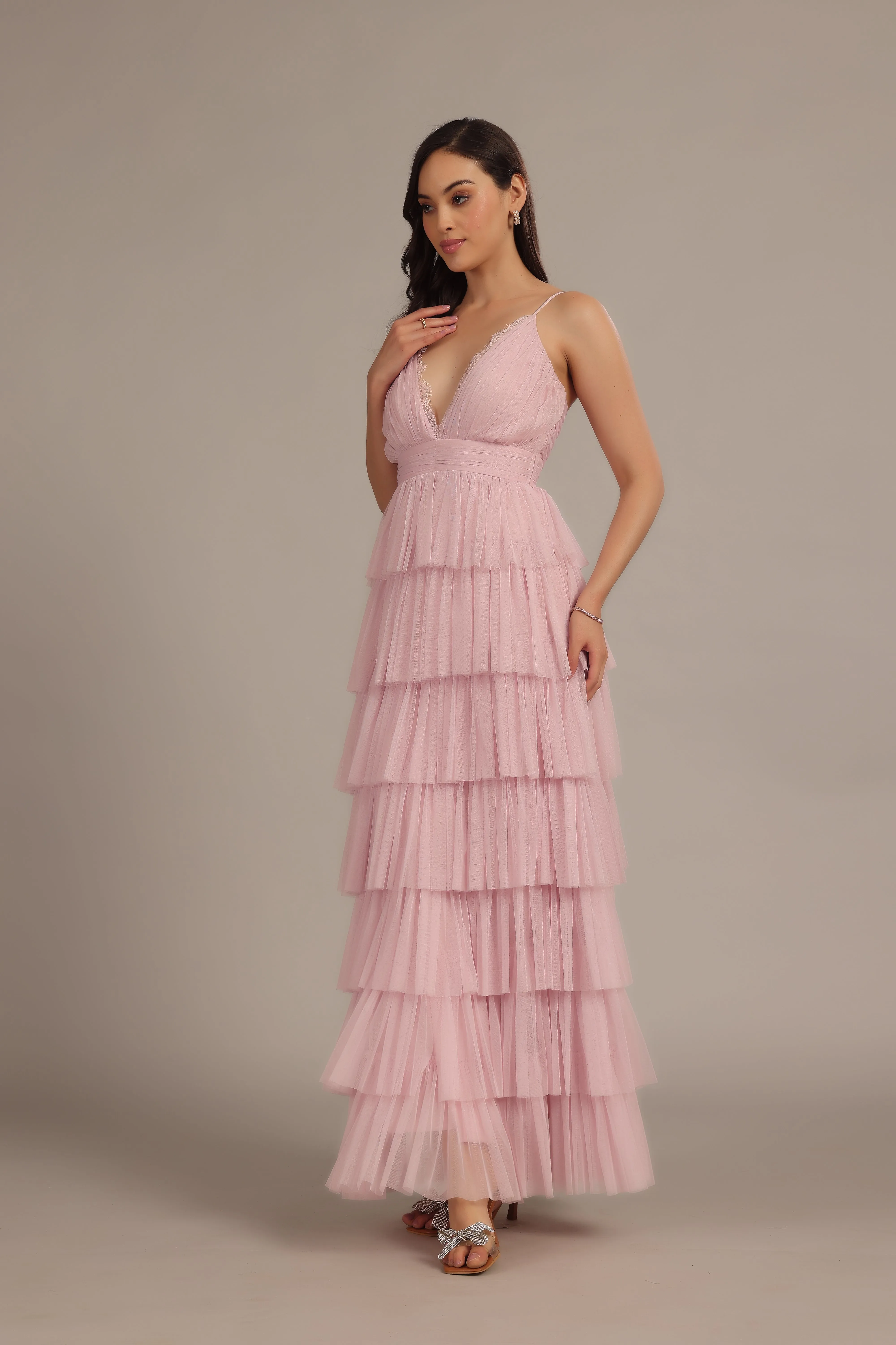 Oakley Maxi Dress in Powder Pink