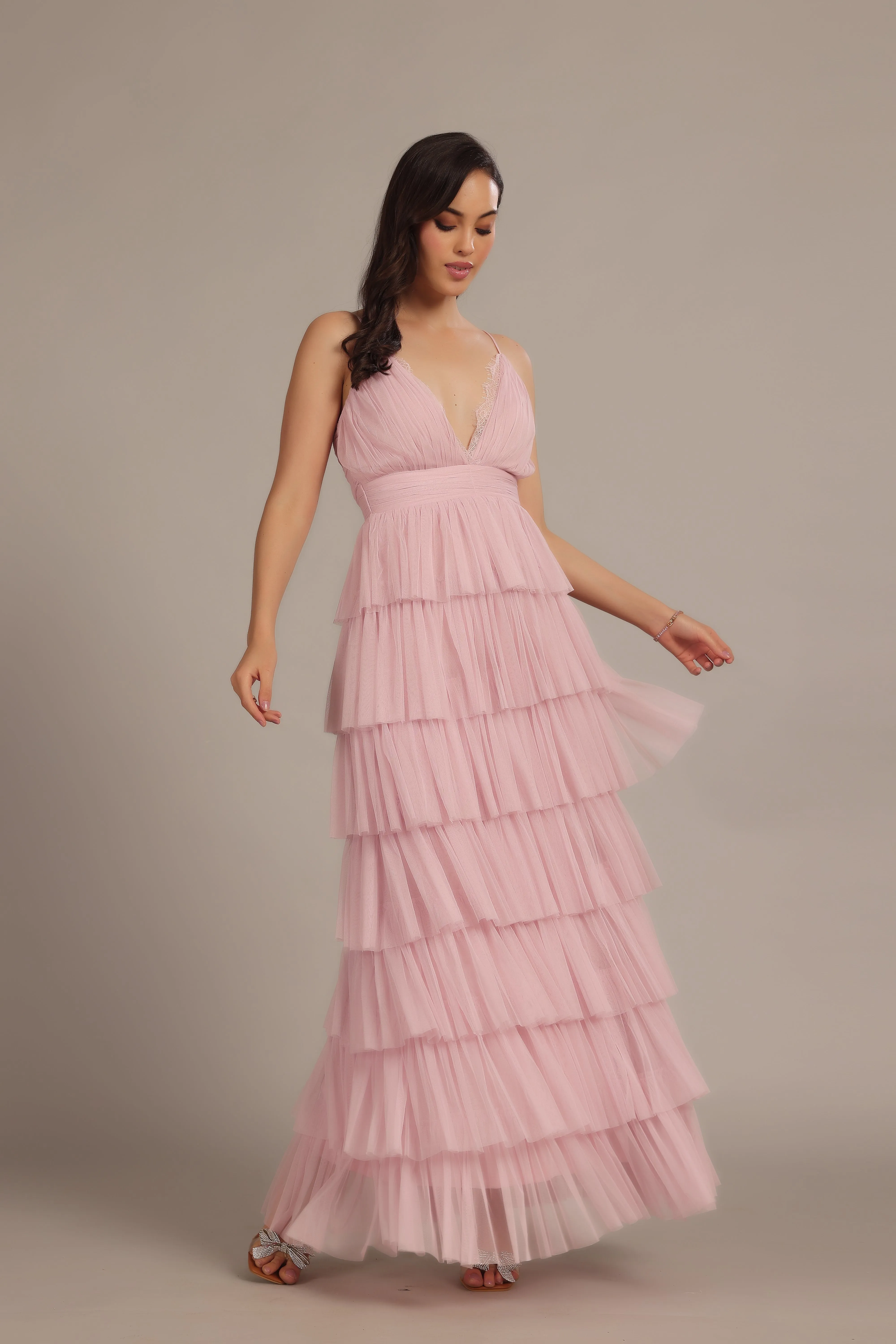 Oakley Maxi Dress in Powder Pink