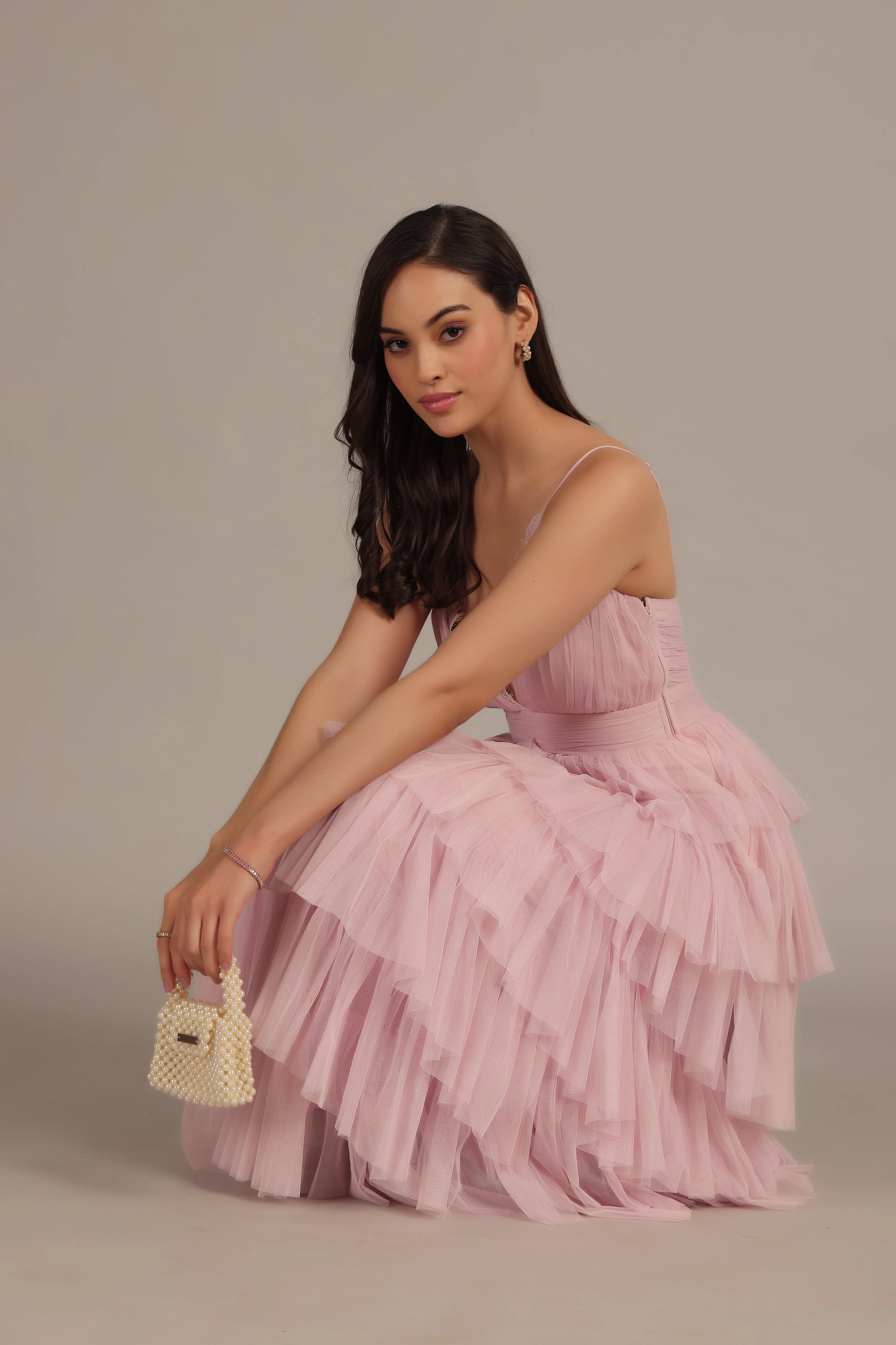 Oakley Maxi Dress in Powder Pink