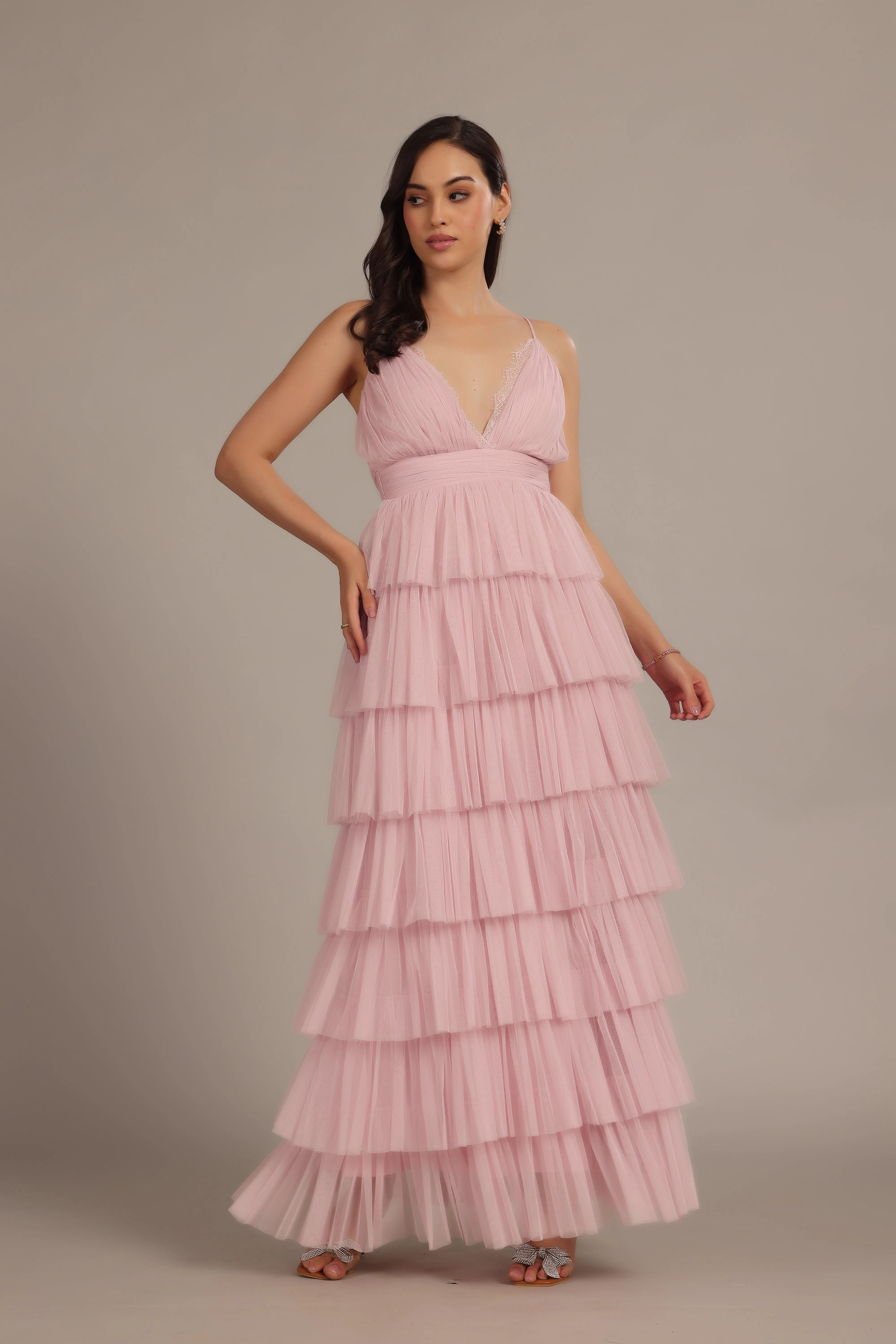 Oakley Maxi Dress in Powder Pink