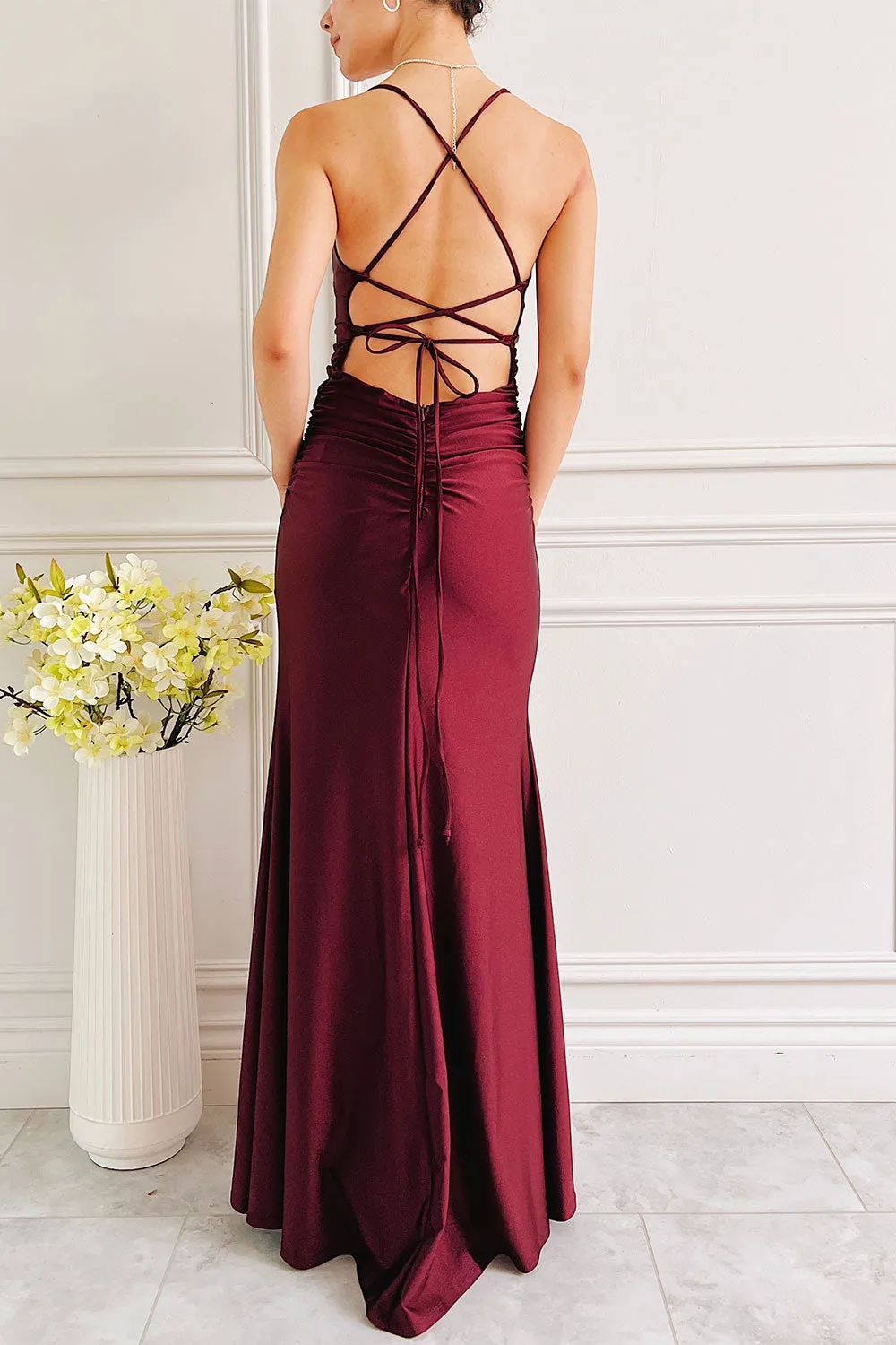 Sonia Navy | Mermaid Maxi Dress w/ Slit