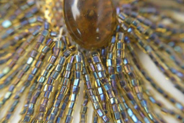Vintage Lion's Head Waterfall Iridescent Topaz Brooch
