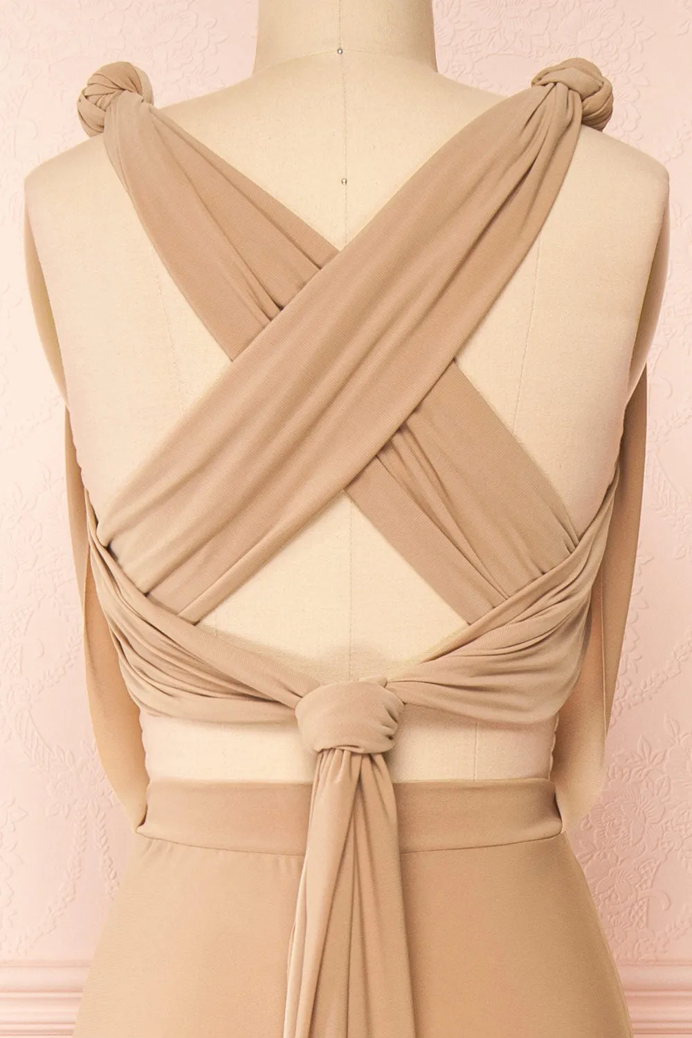 Violaine Beige | Convertible Maxi Dress